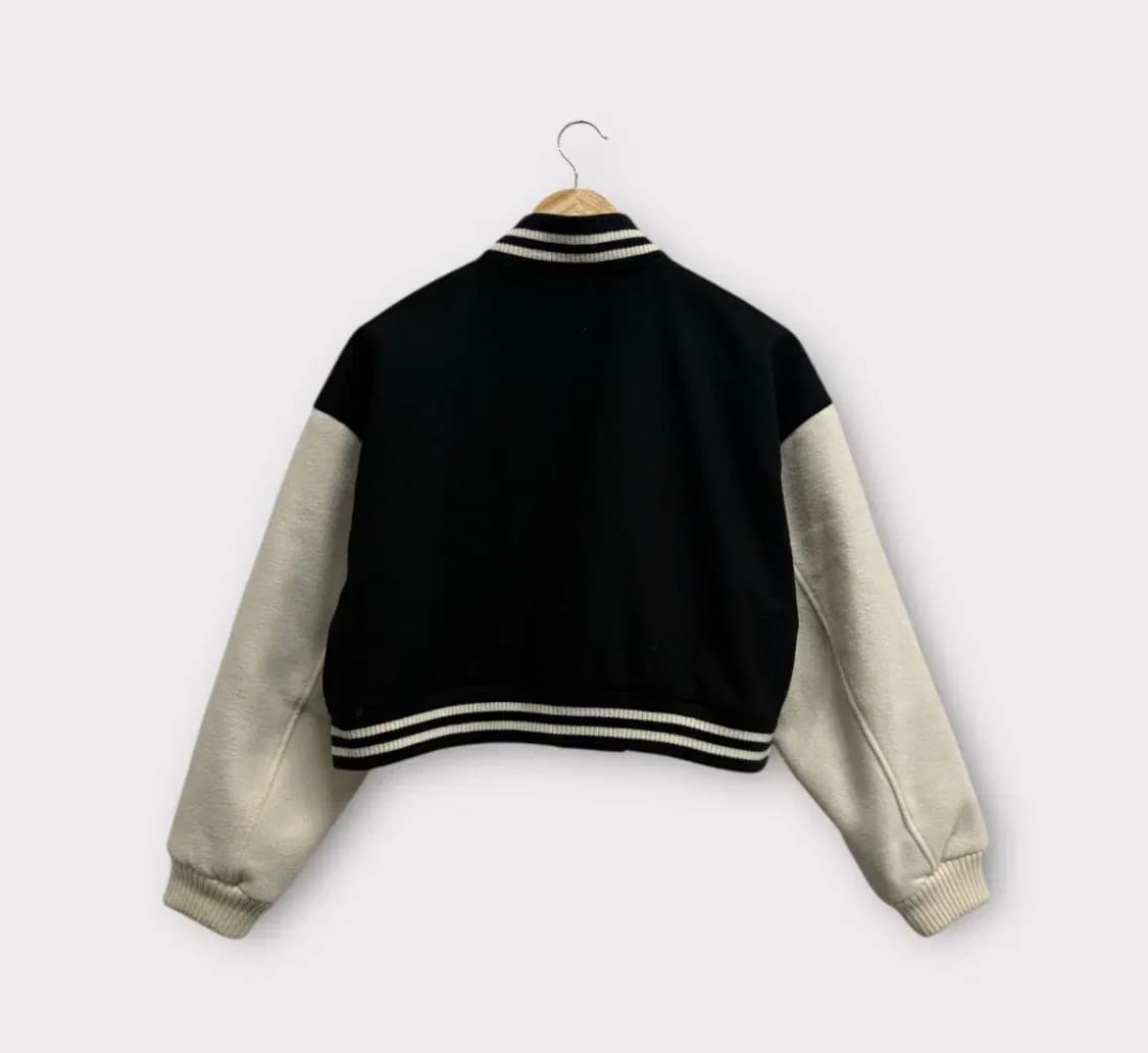 널디 크롭 바시티 점퍼 블랙 S 상품이미지4