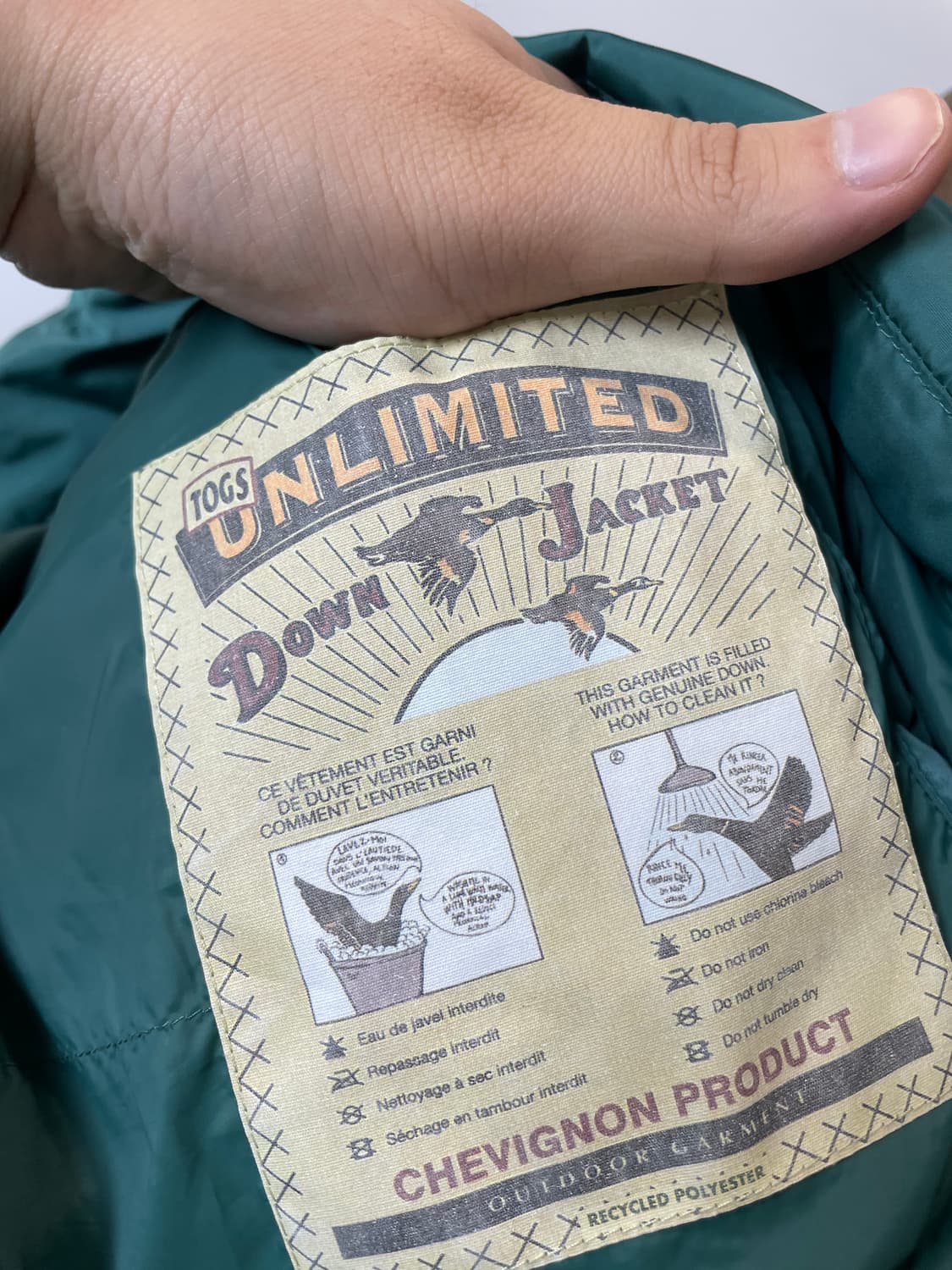 (100) 쉐비뇽 배색 덕다운 패딩 자켓 상품이미지5