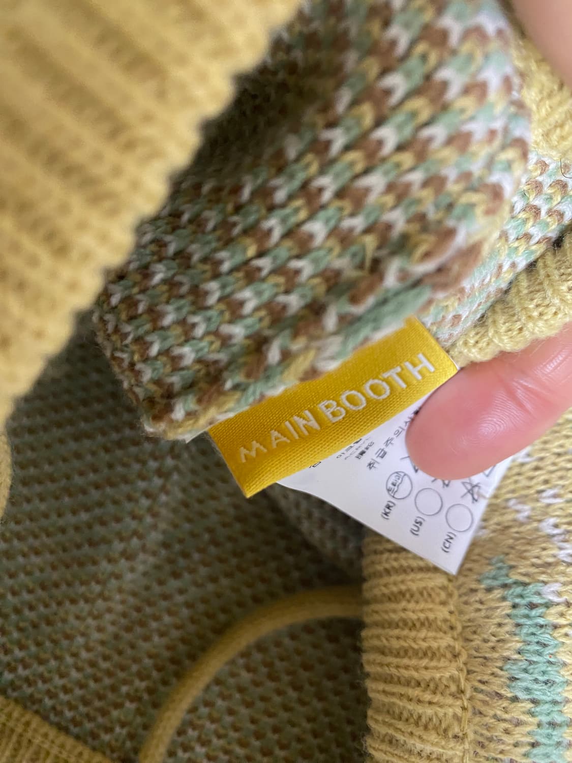 메인부스 패턴 니트 모자 상품이미지5