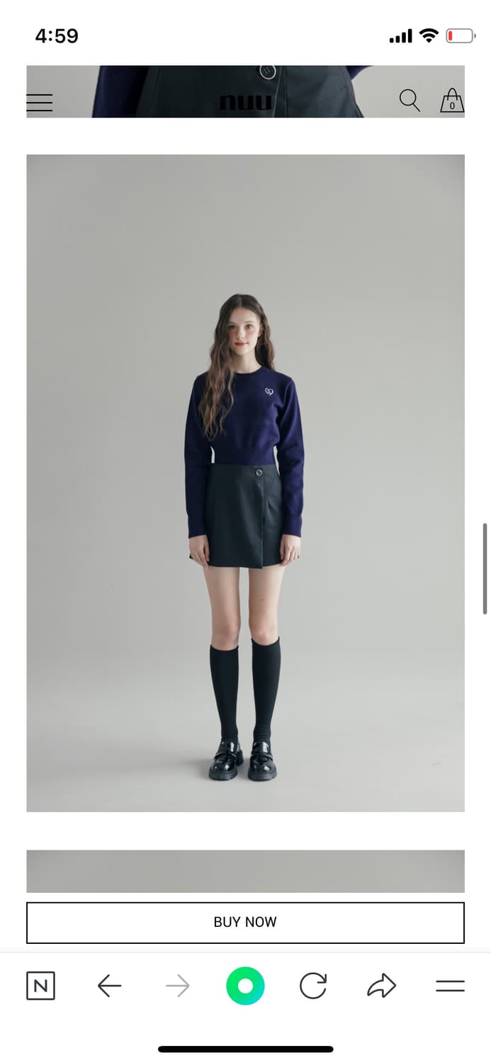 Nuu HEART CROPPED KNIT (NAVY) 상품이미지2