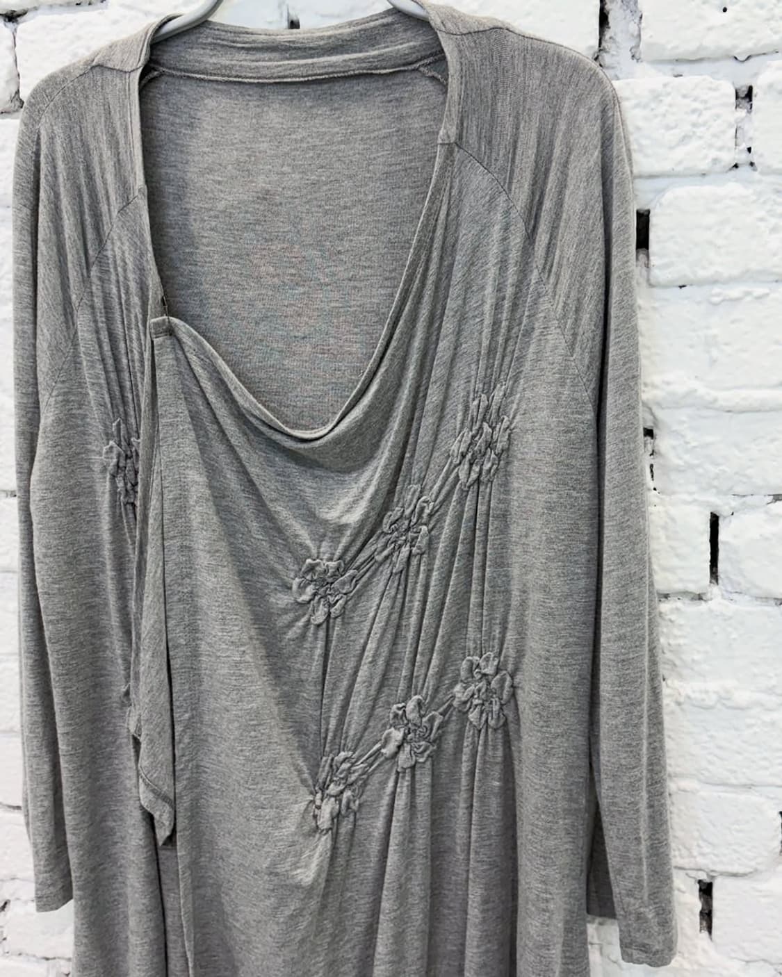 Draped Floral Detail Long Cardigan 상품이미지6