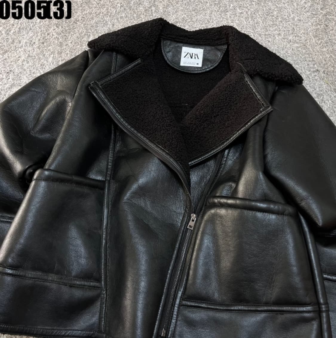 자라 레더 무스탕 자켓 상품이미지2