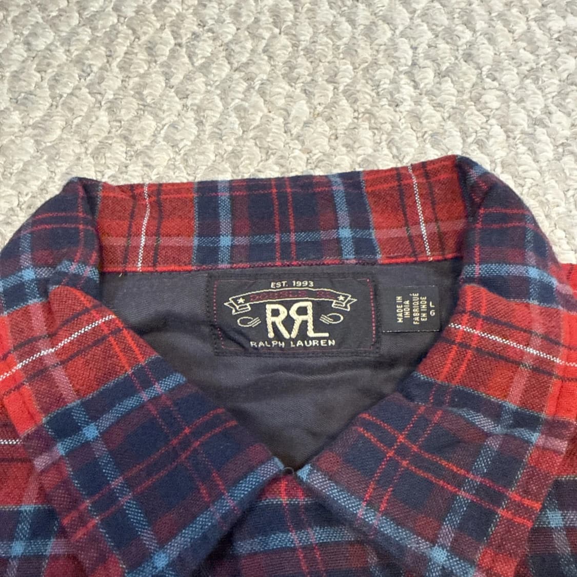 RRL 더블알엘 플래드 브러시 캠프 워크셔츠 레드 상품이미지2