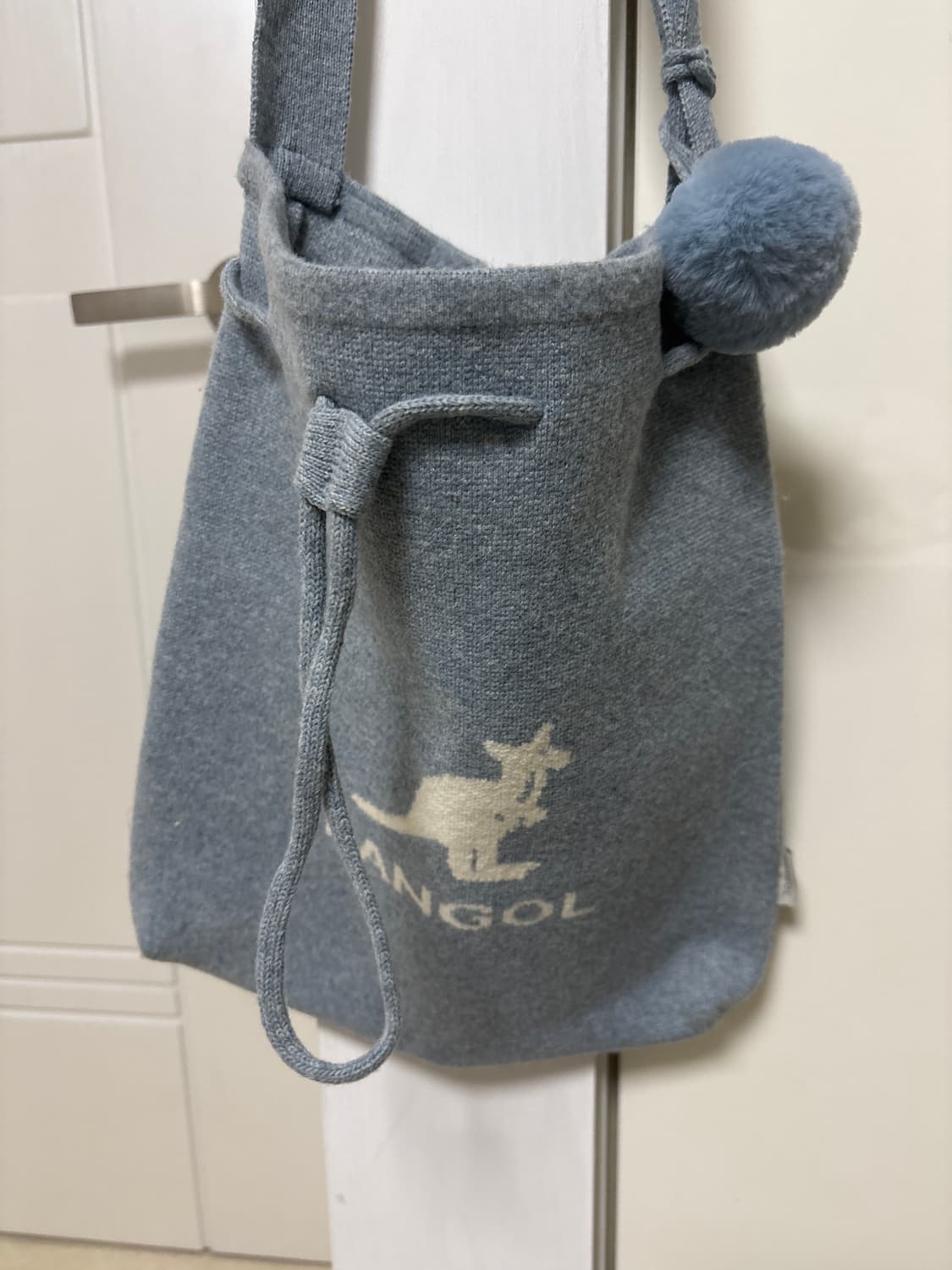 캉골 트리코 니트 드로스트링 백 3159 (멜 란지블루) 상품이미지3