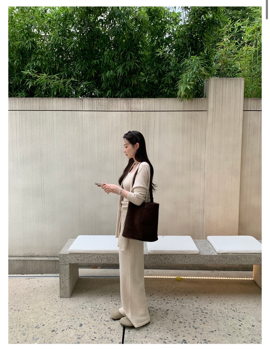 오브제스트 베이직 니트 팬츠 베이지  상품이미지5