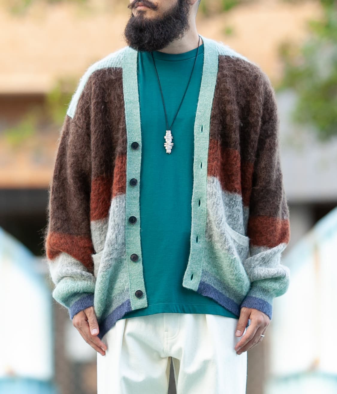 요크 YOKE 23FW 모헤어 보더 가디건 상품이미지6