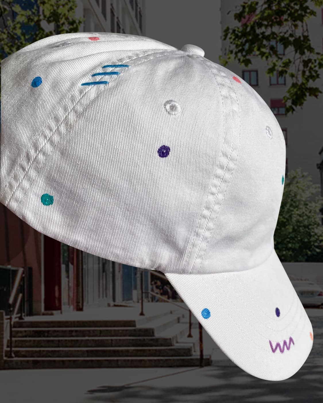 폴로 화이트 페인팅 자수 빈티지 볼캡 모자 상품이미지6