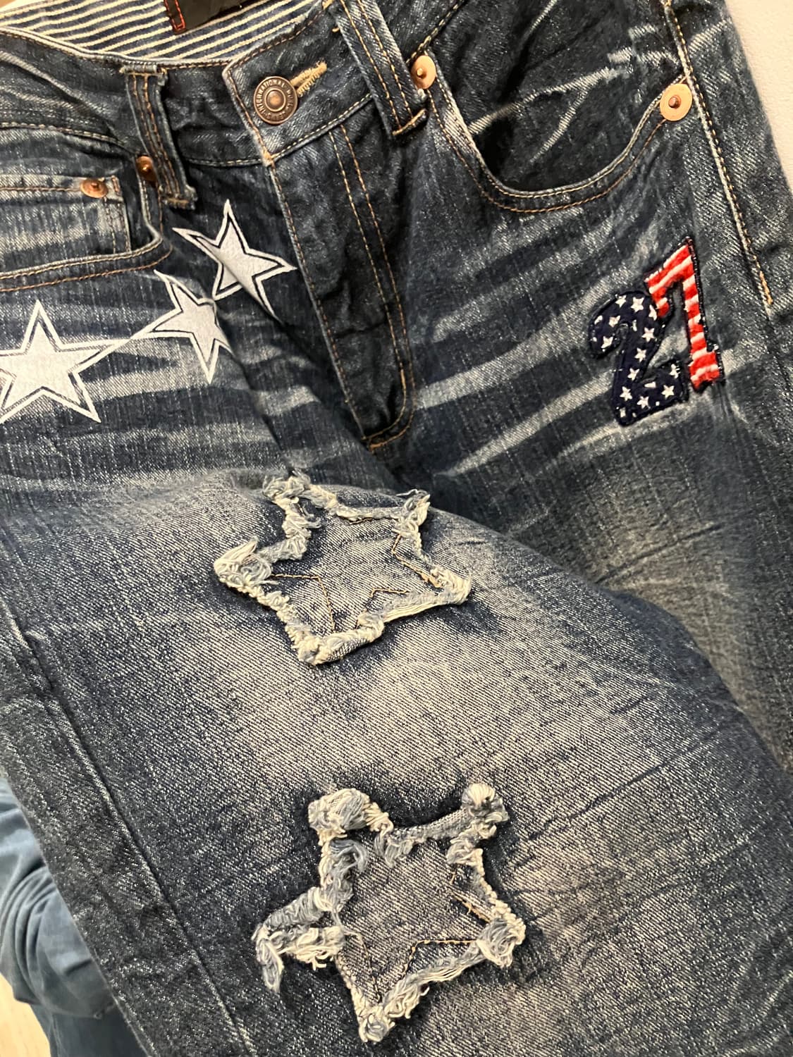 핸드메이드 패치워크 데님 쇼츠 28 상품이미지4