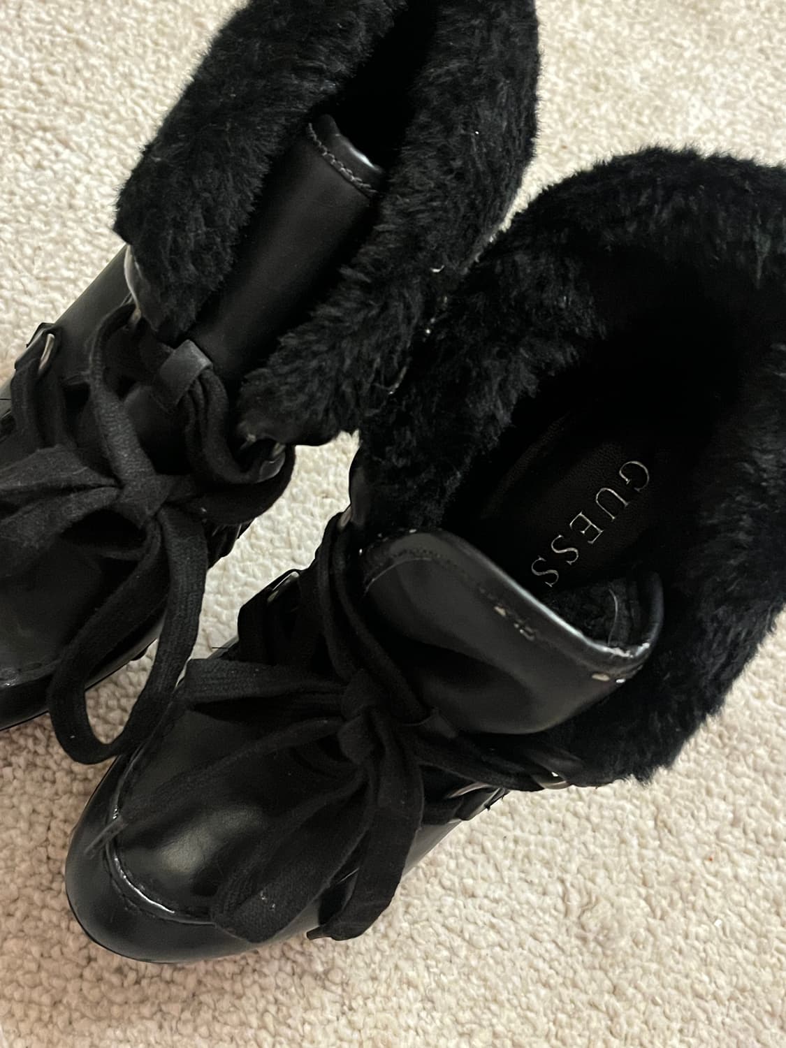 빈티지 게스 퍼 스트랩 레더 스터드 부츠 힐 상품이미지2