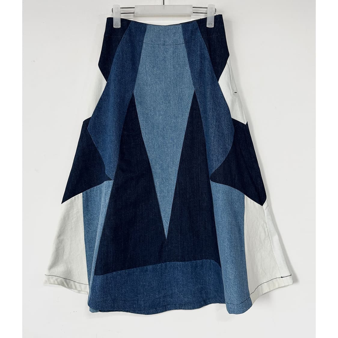 마쥬 패치워크 데님 미디 스커트 상품이미지3