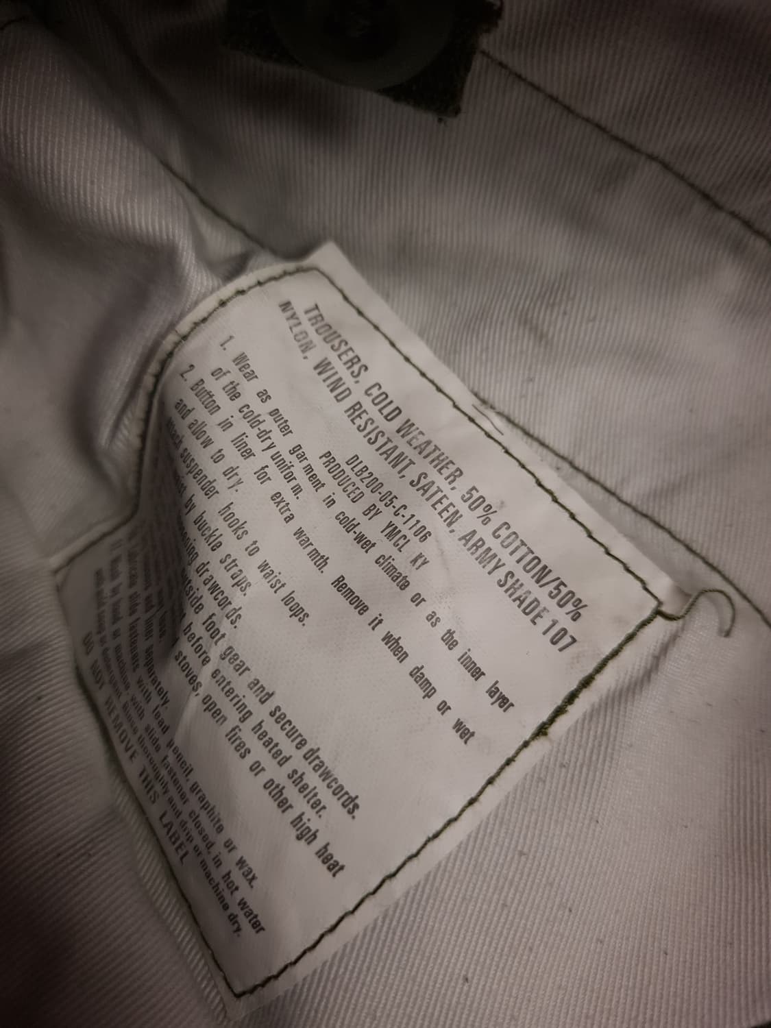 새제품급 오리지날 YMCL 미군 복각 M-65 카고바지 상품이미지4