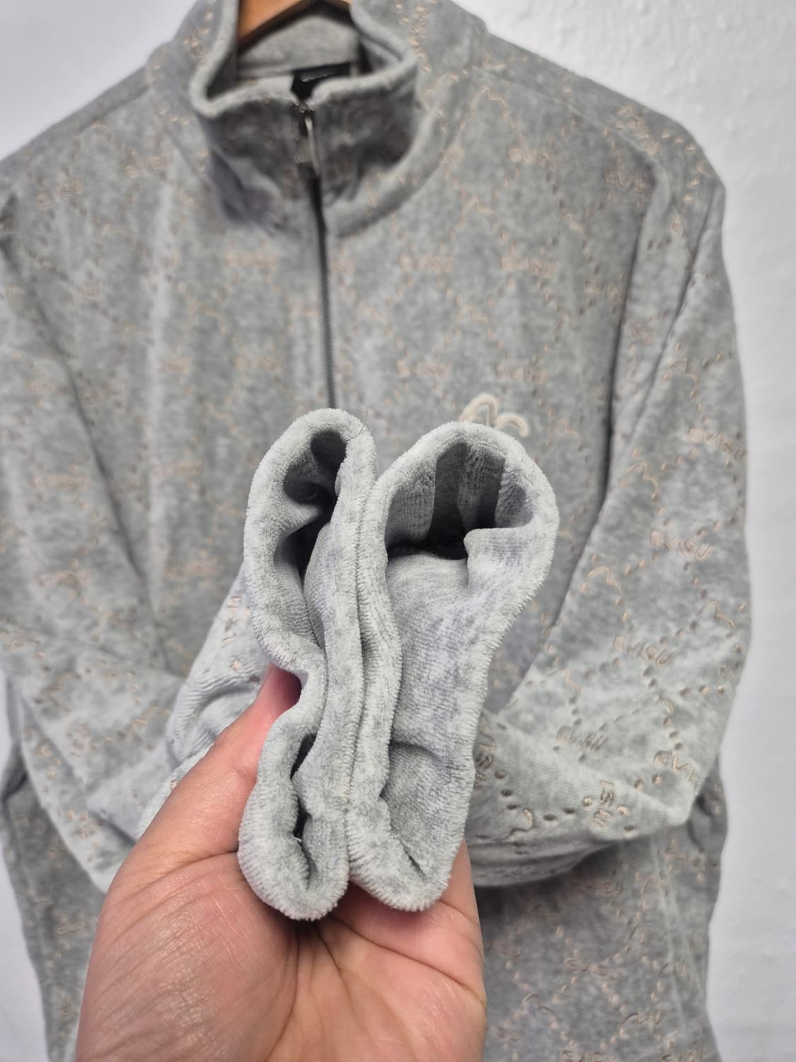 EVISU 에비수 올오버 패턴 후리스 집업 105 XL사이즈(상태A급) 상품이미지4