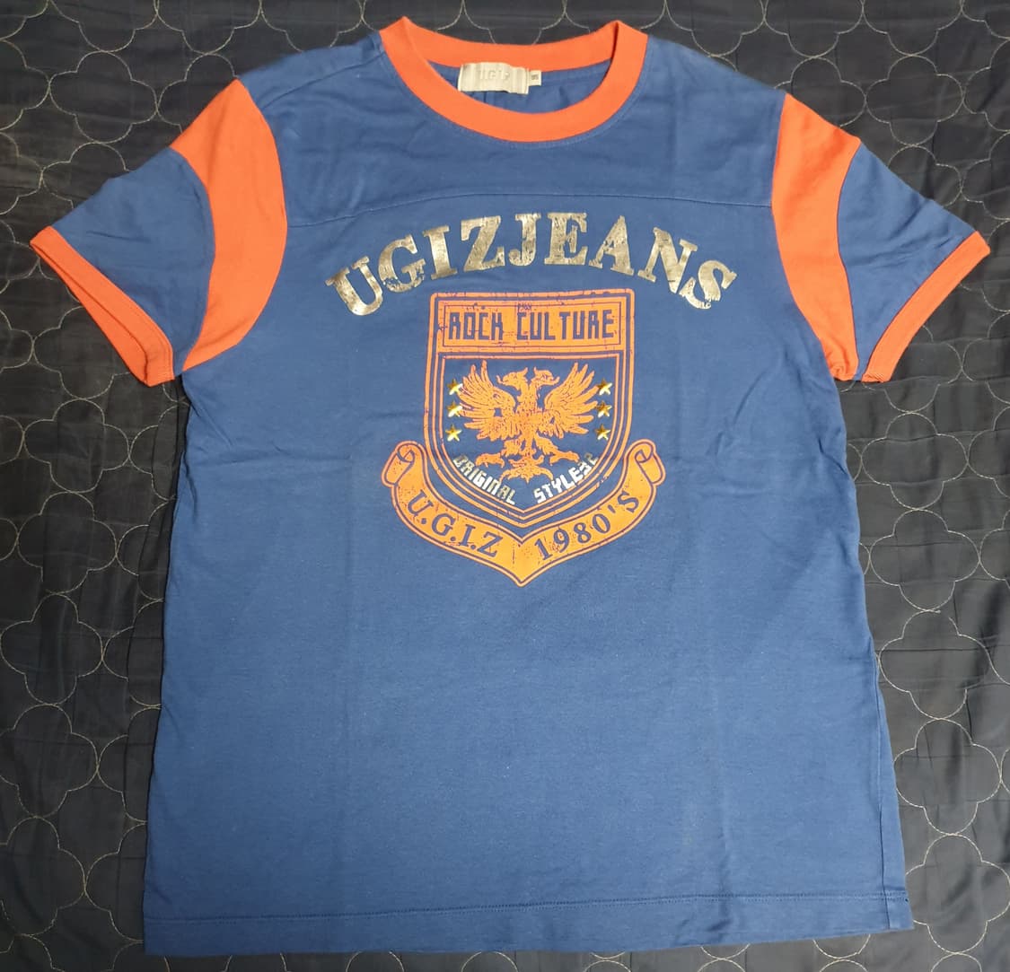 (빈티지) UGIZ 80s 스타일 락 컬쳐 Y2K 배색 반팔티 (M) 상품이미지1