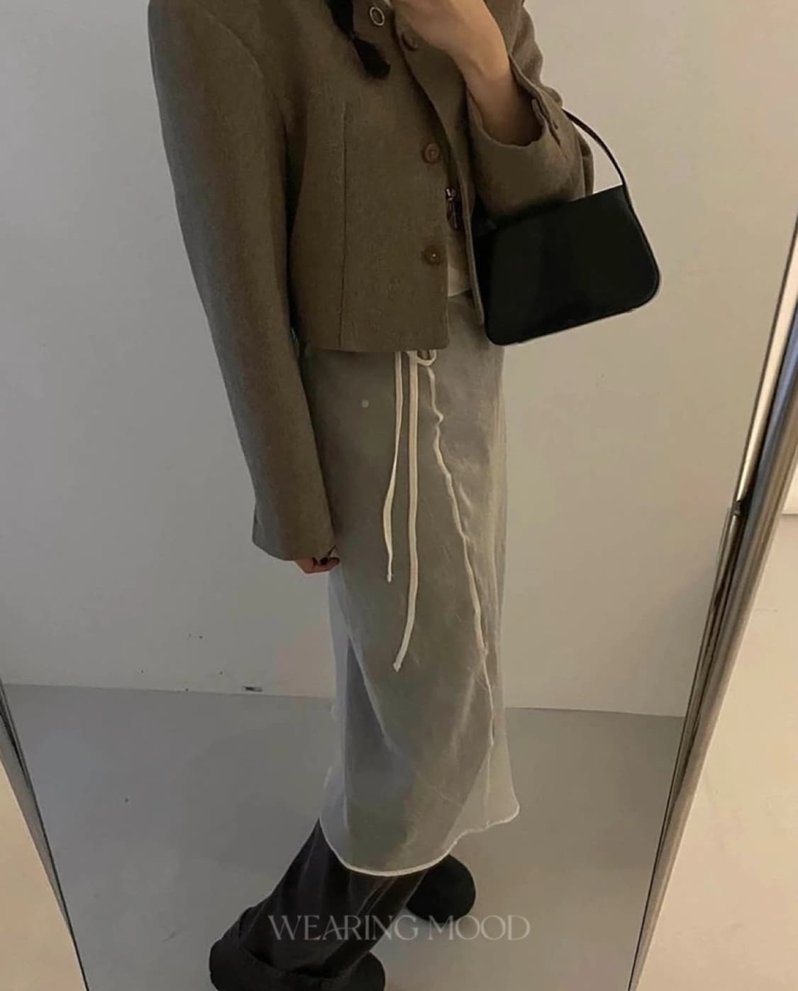 바스켓 시스루 레이어드 원피스 아이보리 상품이미지4