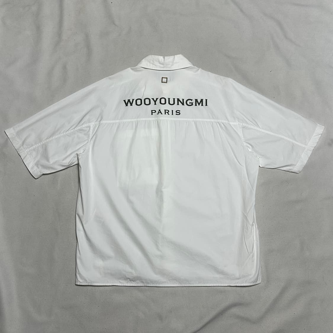 우영미 화이트 코튼 반팔 셔츠 상품이미지2