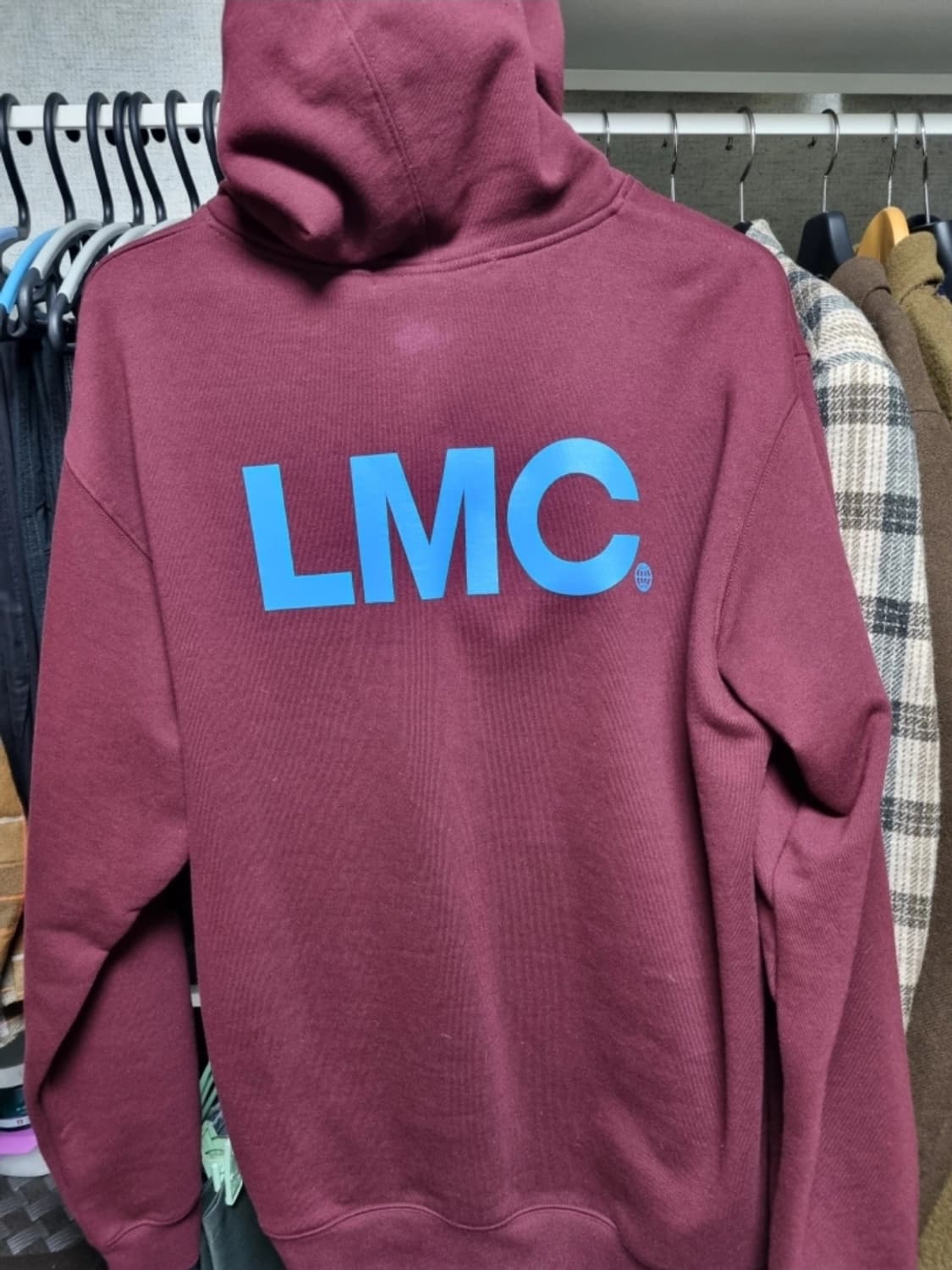 LMC 버건디 후드티 XL 판매 상품이미지5