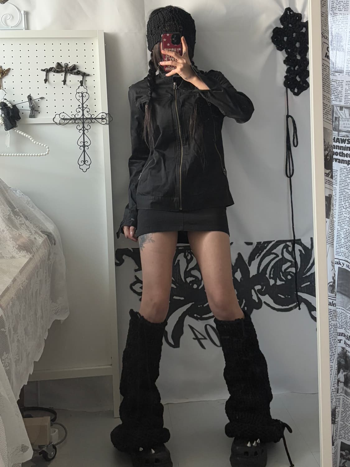 • Black Zipper Detail High-Neck Jacket 상품이미지3