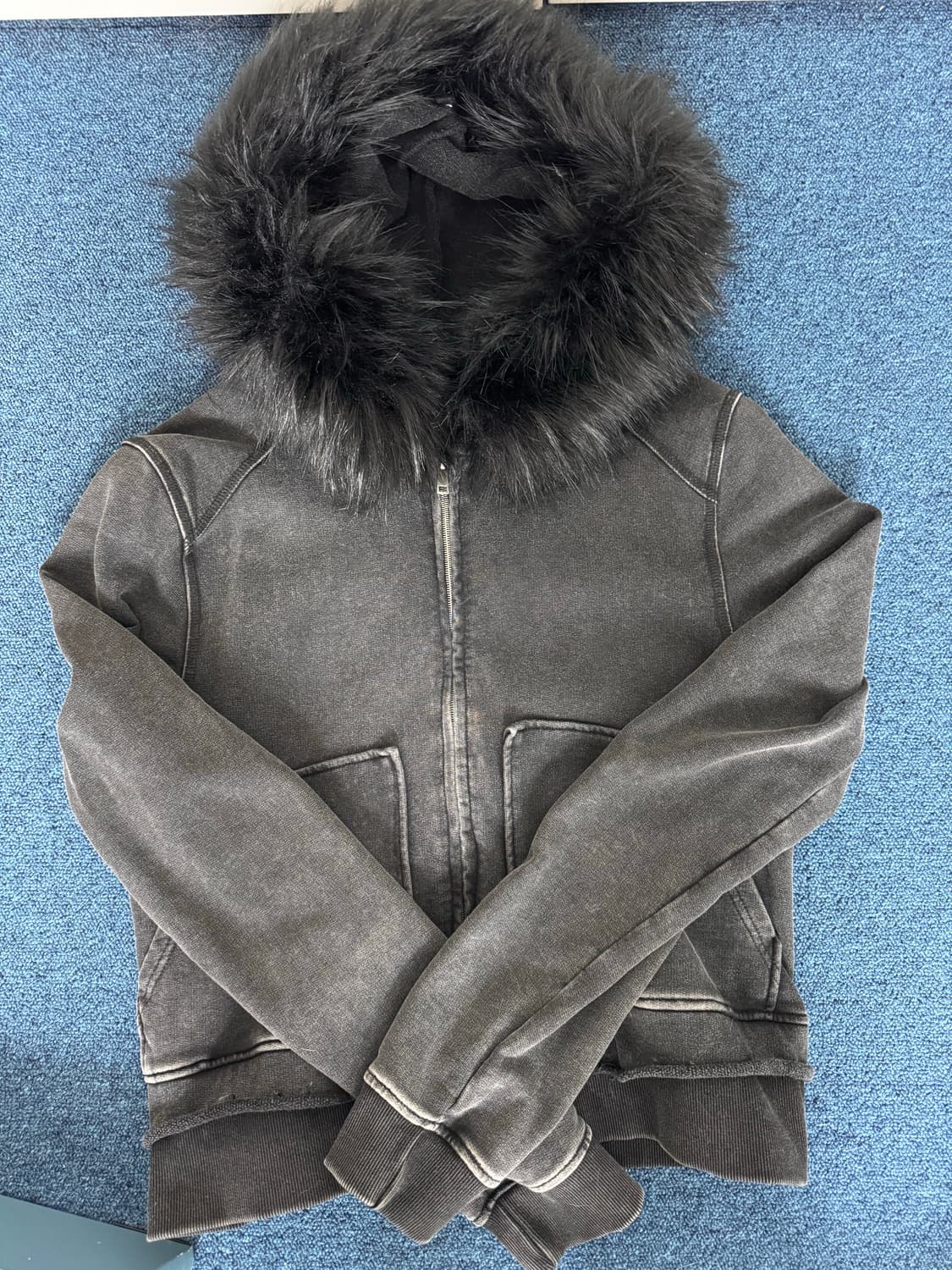 빈티지 퍼 후드집업 상품이미지1