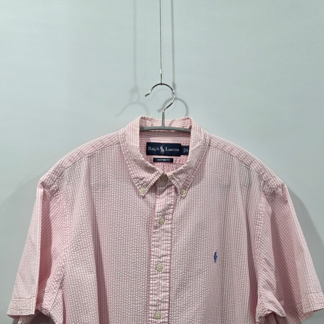 폴로랄프로렌 버튼다운 스트라이프 시어서커 반팔셔츠 L 상품이미지2