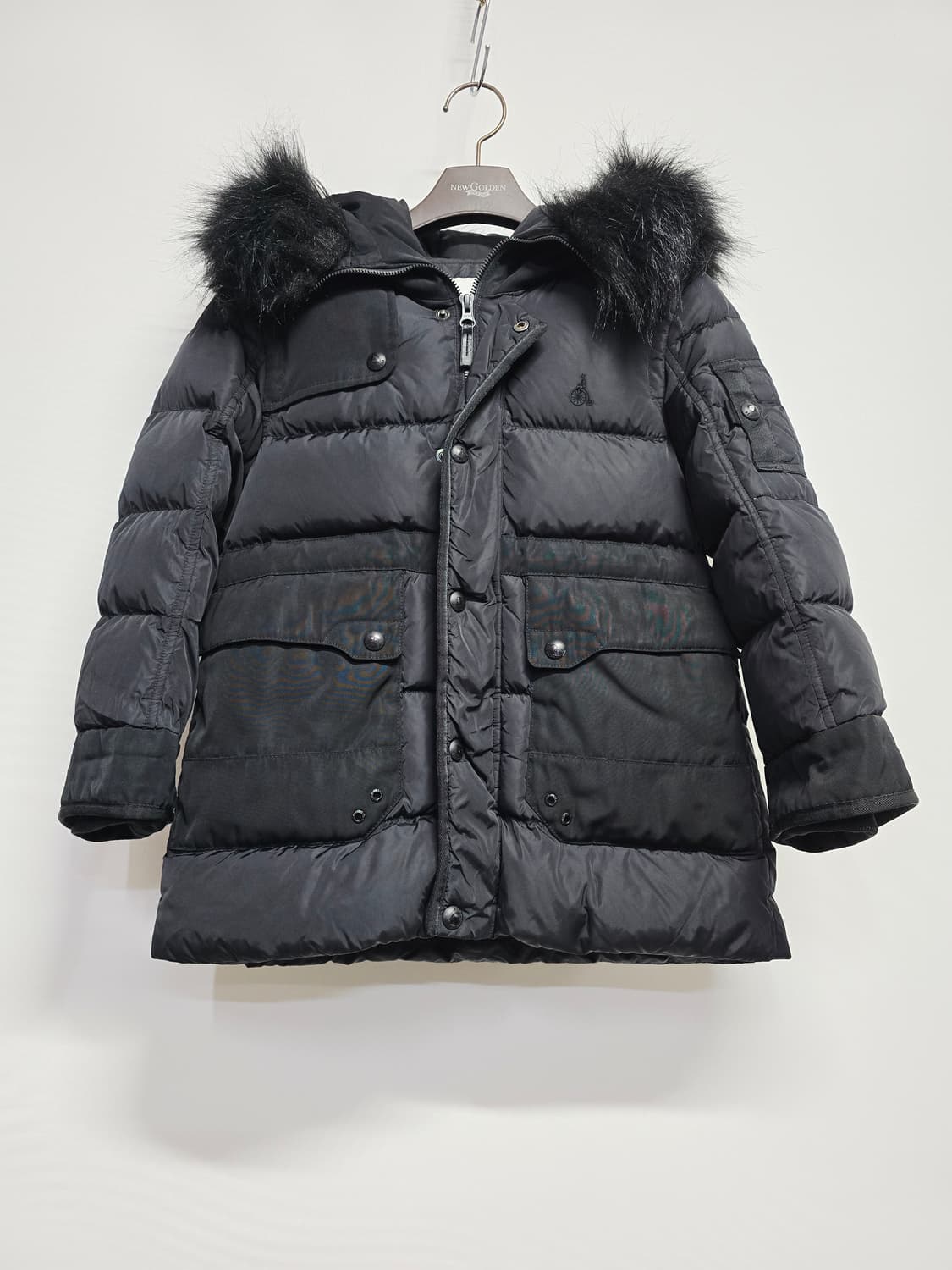 빈폴키즈 블랙 퍼 후드 다운패딩 점퍼120 상품이미지1