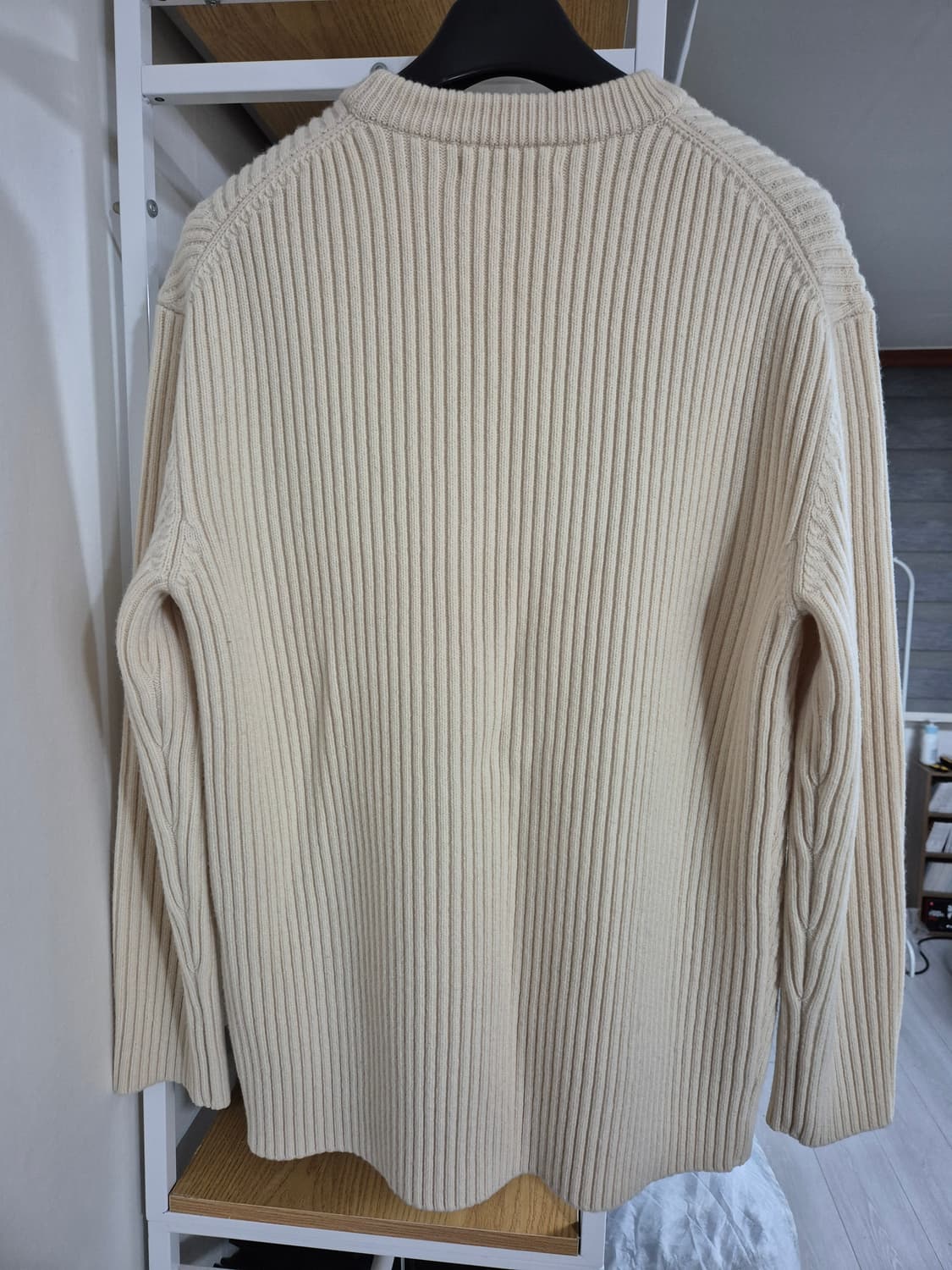 시스템옴므 울캐시혼방 빗살무늬 니트 105 아이보리 상품이미지2