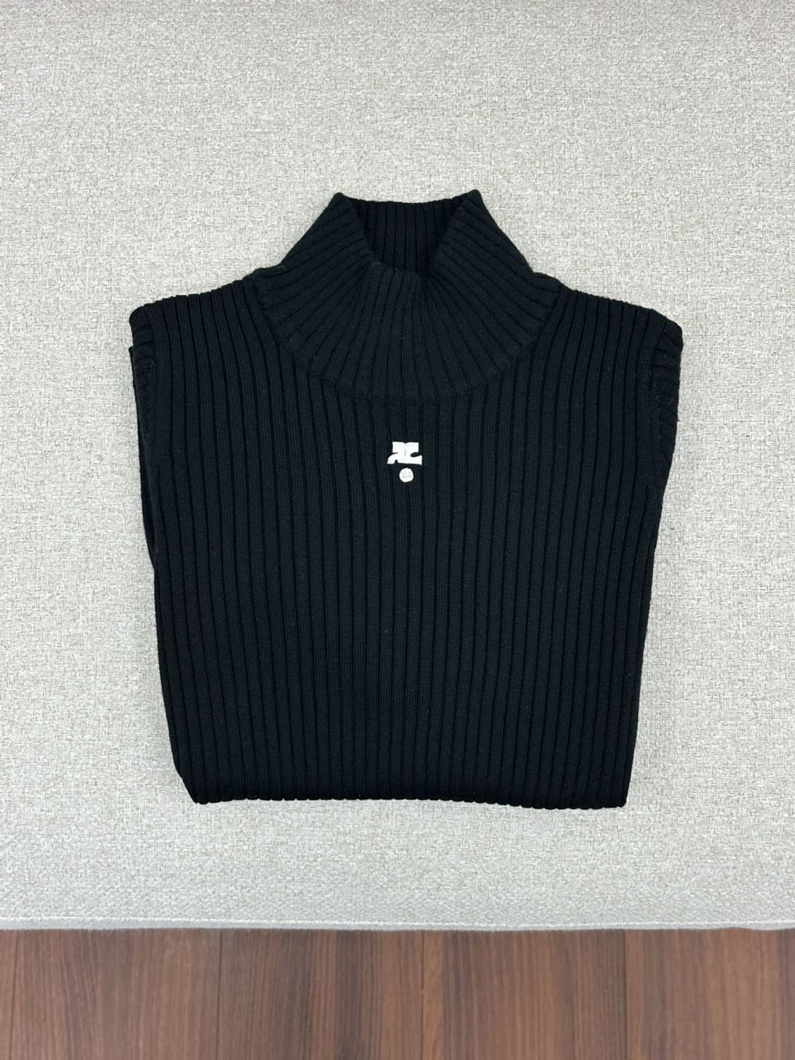 courreges / 꾸레쥬 블랙 하프넥 골지 니트  상품이미지2