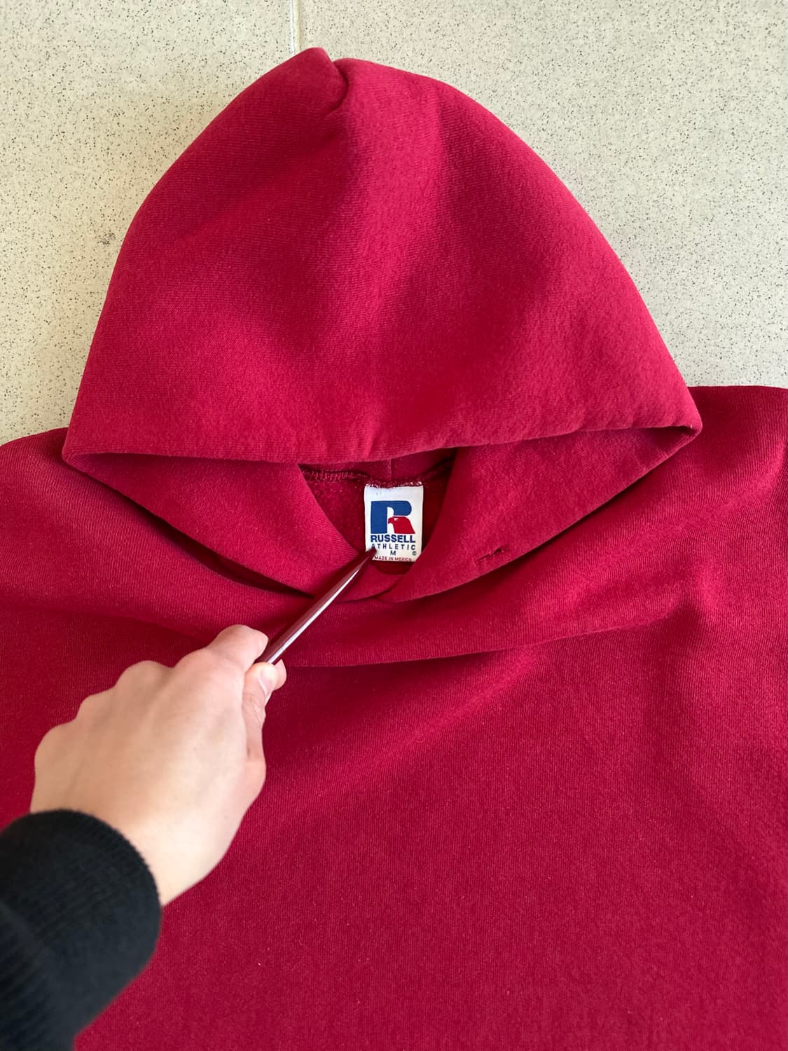 90s 빈티지 러셀 후드 버건디 M 상품이미지6
