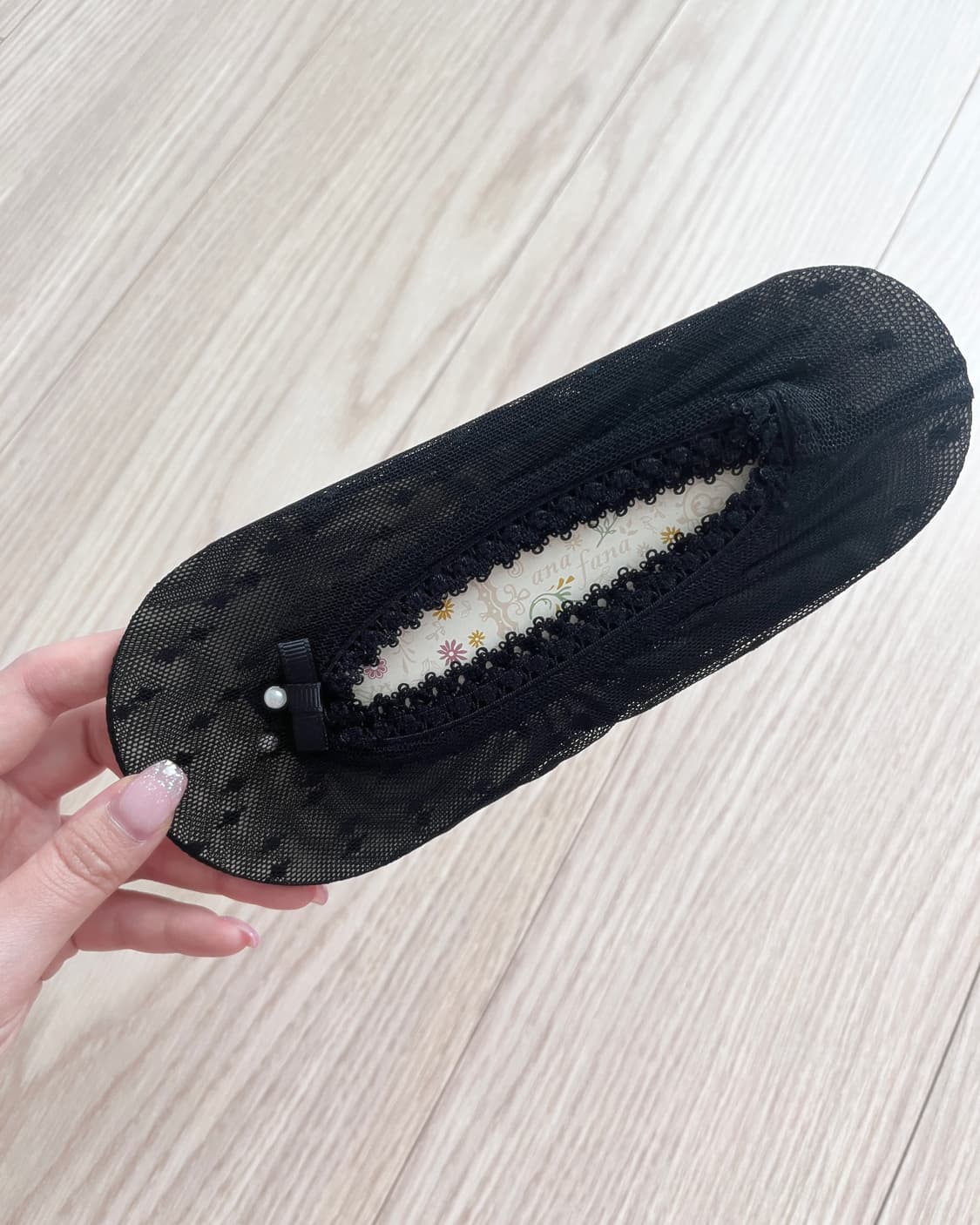 블랙 레이스 도트 덧신 양말 상품이미지2