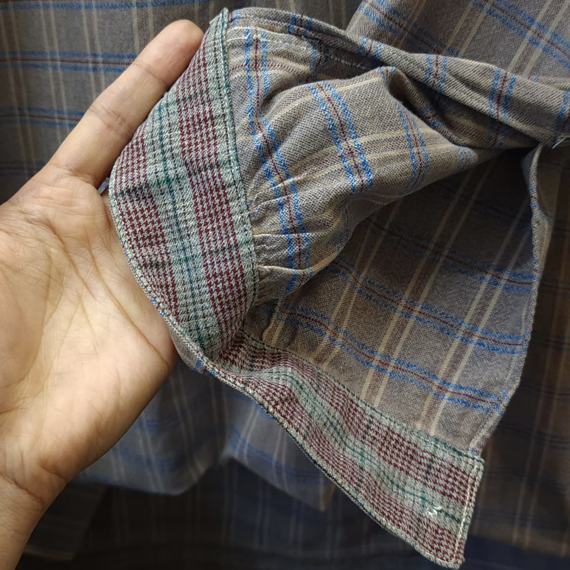 60s 프랑스 워크셔츠 가드너 빈티지 셔츠 라이트 퍼플 롱 튜닉 셔츠 L 상품이미지10