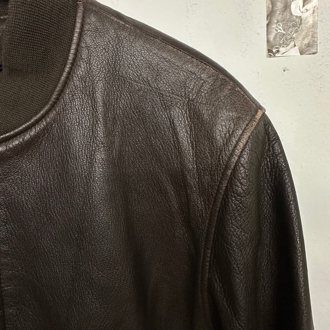 앤드류마크 다크브라운 램레더 봄버 상품이미지4