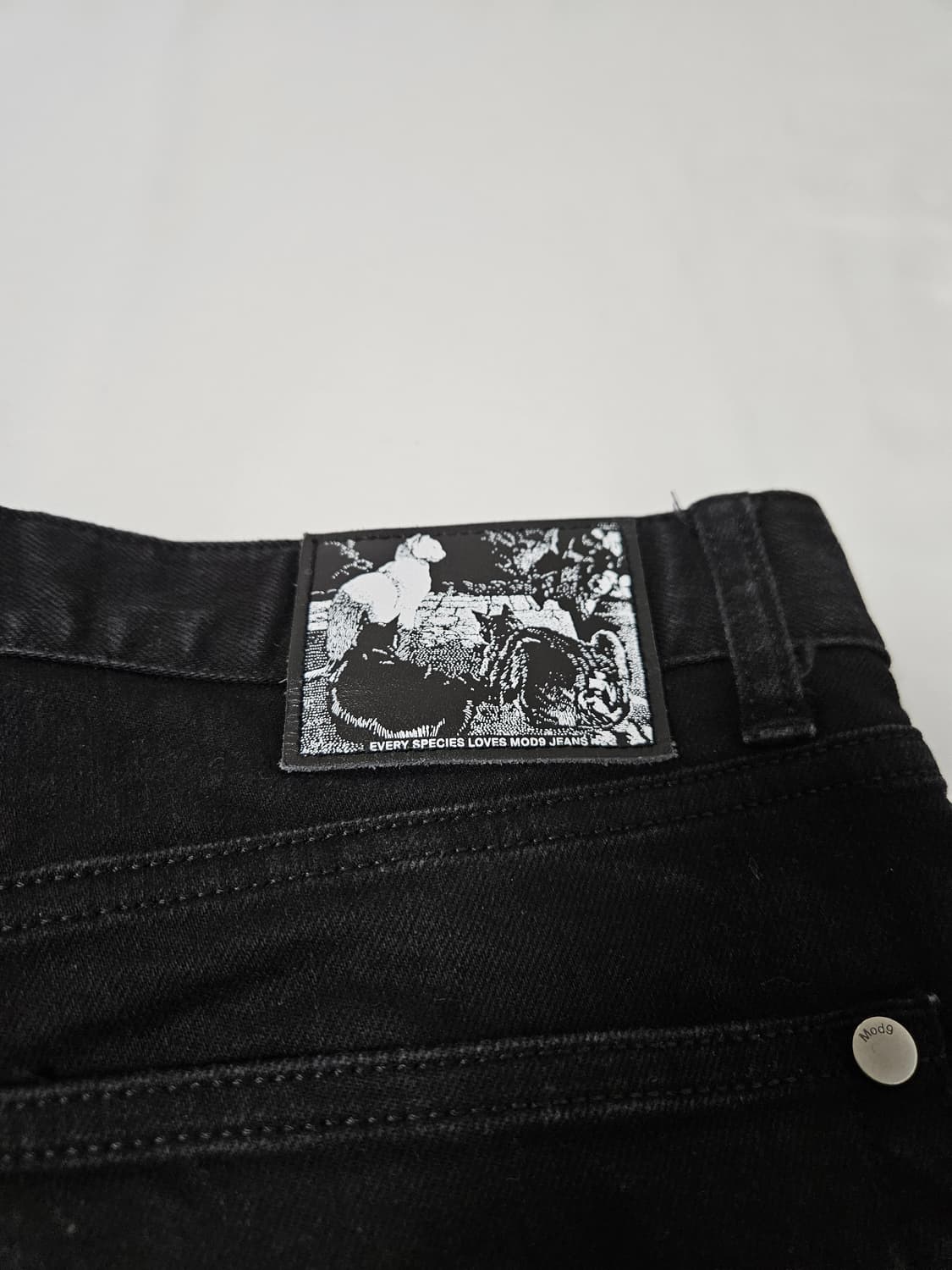 모드나인 MOD9 엔젤크로우 패치 데님팬츠 흑청 청바지 31 상품이미지4