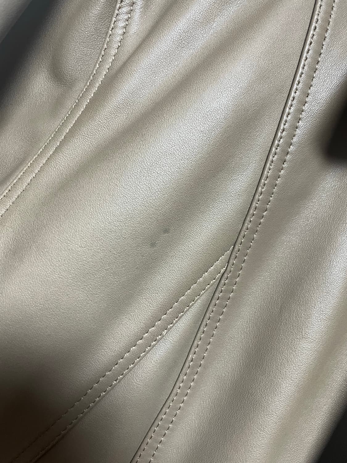 선플라워 90s 레더 봄버 베이지브라운 상품이미지3