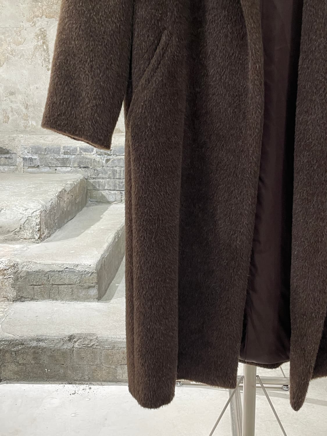 막스마라 브라운 클래식 논 버튼 울 코트 상품이미지4