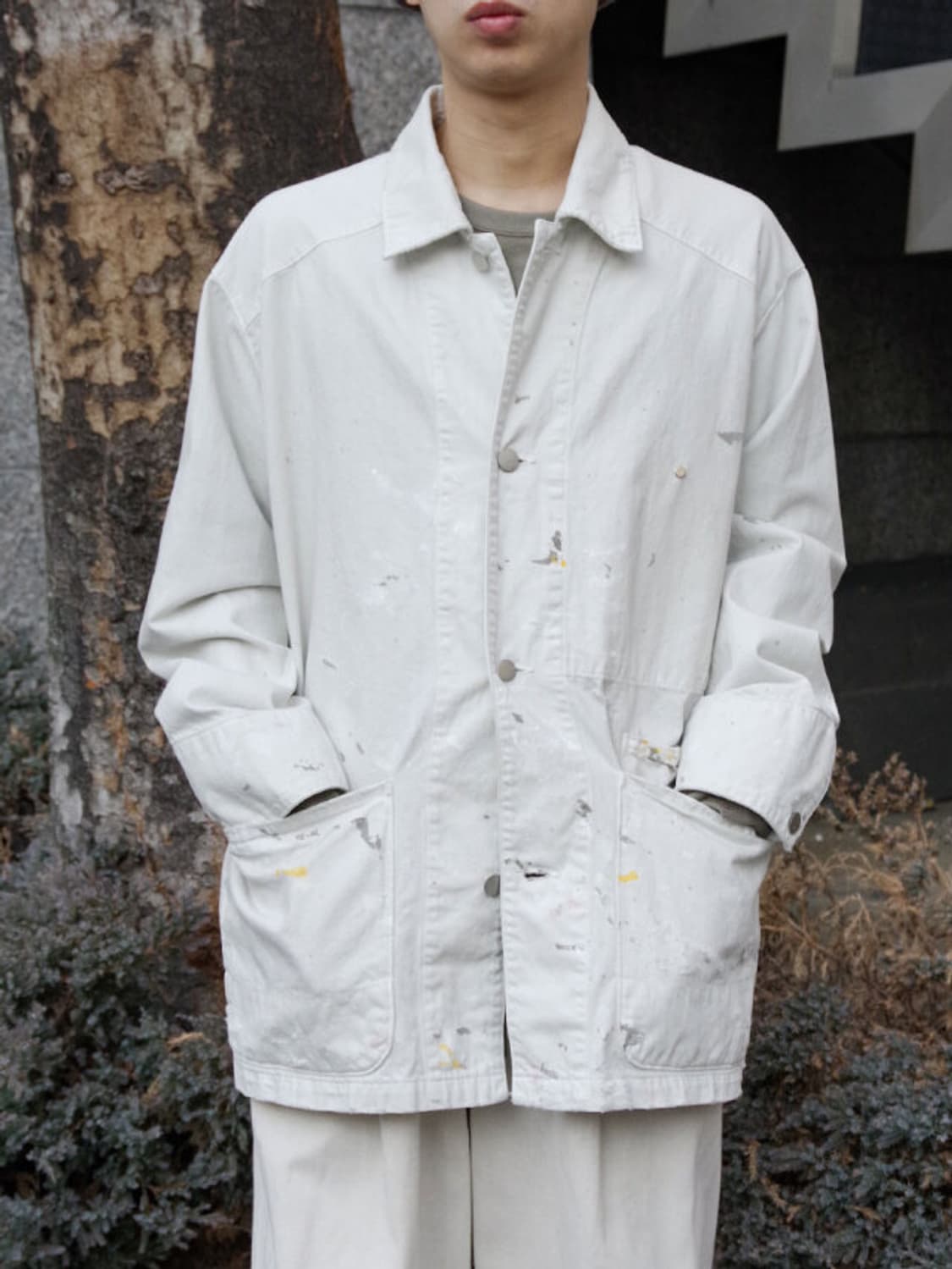 안셀름 페인티드 데님 커버올 화이트 상품이미지6