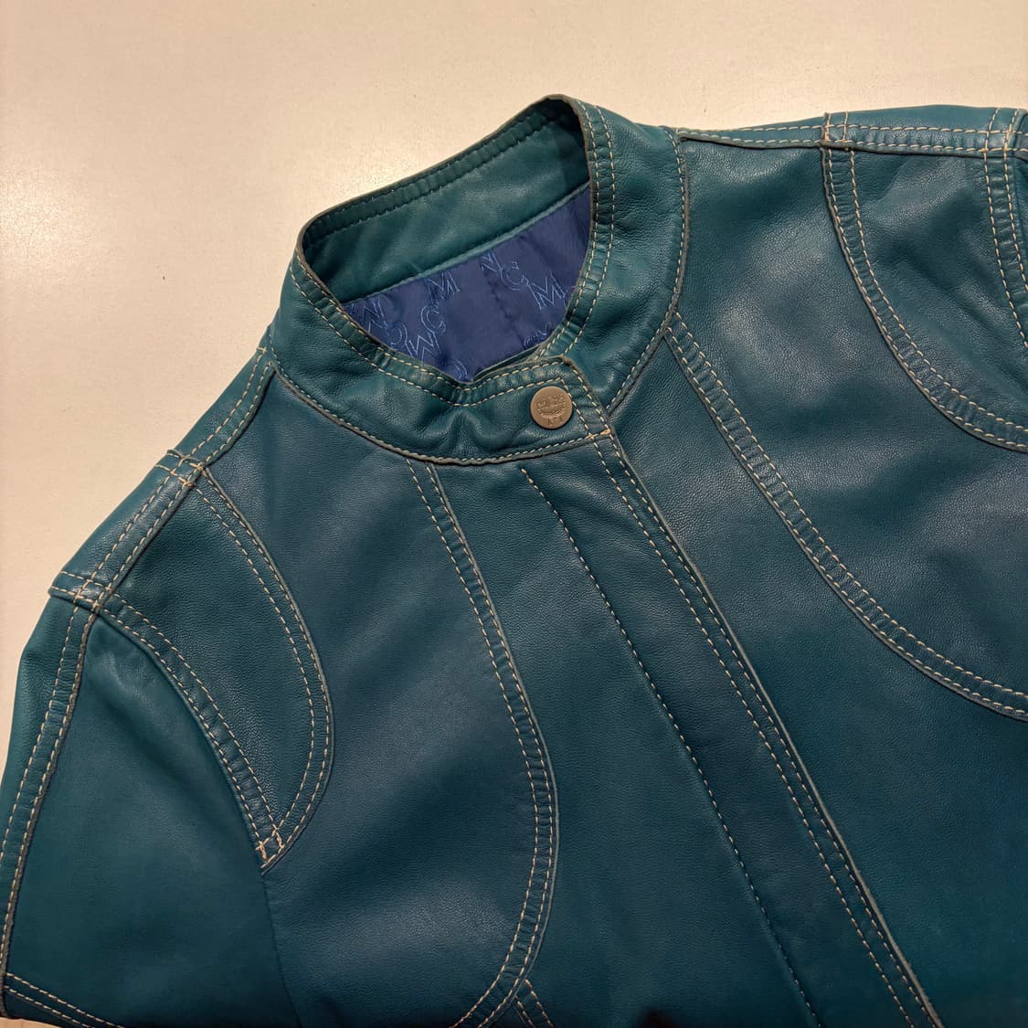 [6] MCM 엠씨엠 빈티지 레더 가죽 블루종 자켓 C961 상품이미지3
