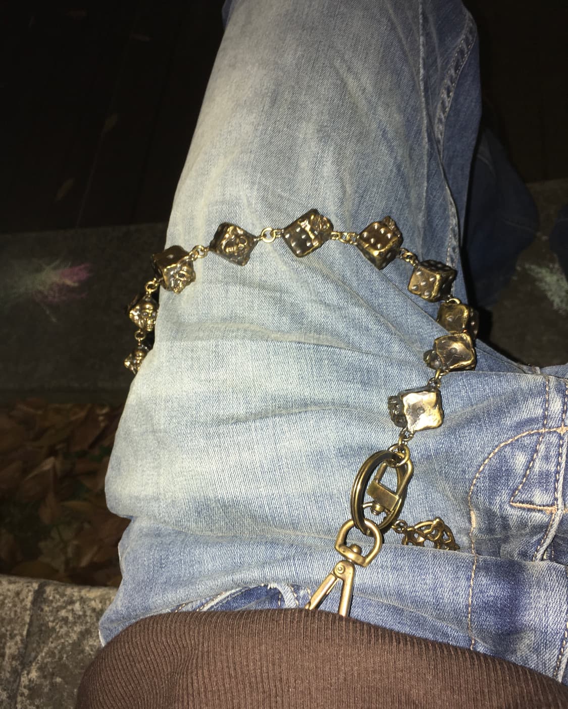 에모스탠스 클럽 스컬 다이스 체인 빈티지 골드 상품이미지1