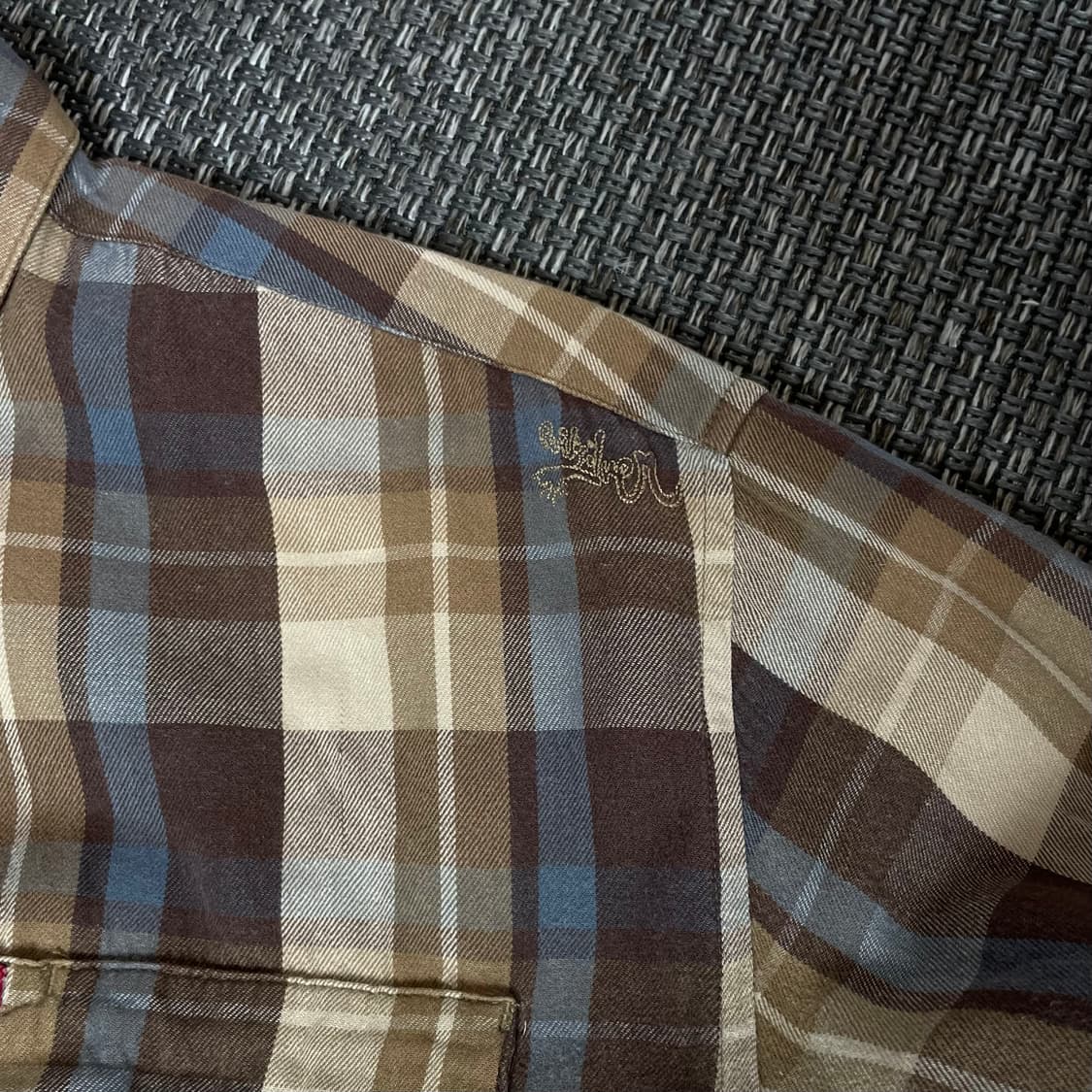 퀵실버 베이지 블루 멀티배색 체크 긴팔 셔츠 XL 상품이미지6