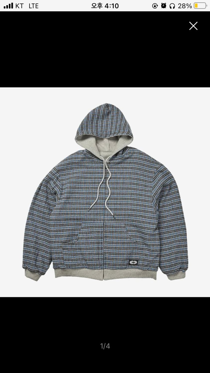 [L]ERTR 리버시블 후드 집업(체크 블루) 상품이미지1
