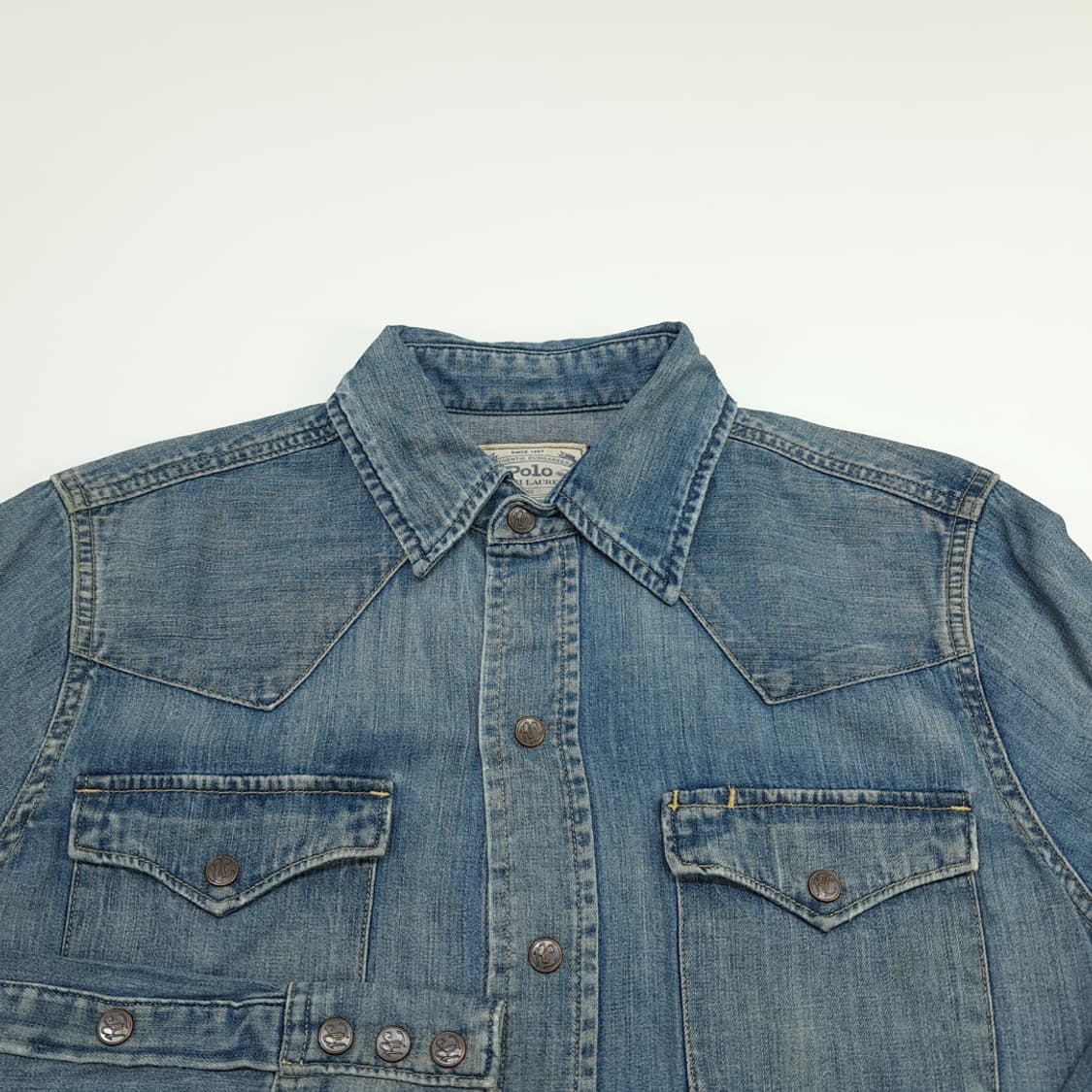 CN690 S 폴로 랄프로렌 웨스턴 데님 긴팔 셔츠 자켓 상품이미지3