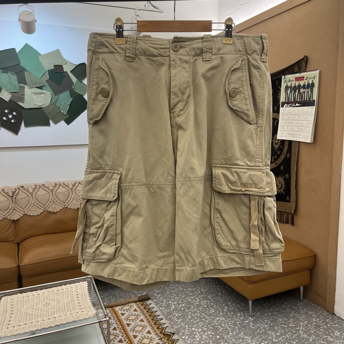빈티지 밀리터리 사파리 헌팅 스트릿 카고 반바지 L C10804 상품이미지3