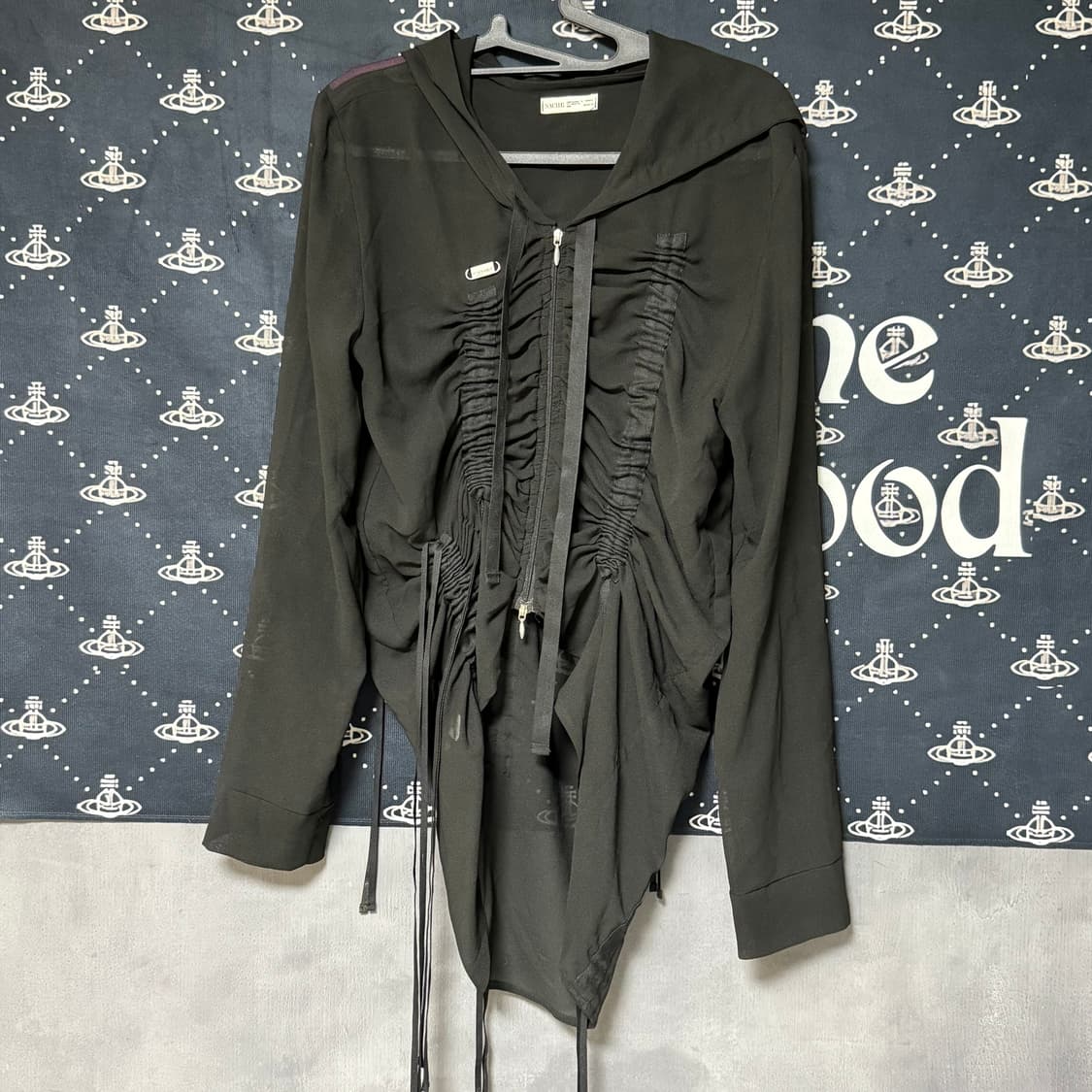 나체 셔링 쉬폰 후드집업 상품이미지1