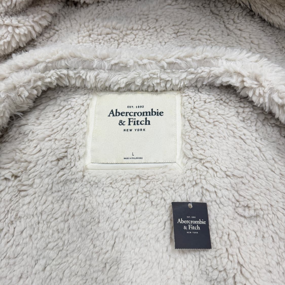 아베크롬비 빈티지 희귀 네이비 울프죠 퍼 Y2K 갸루 후드집업 자켓 L 상품이미지5