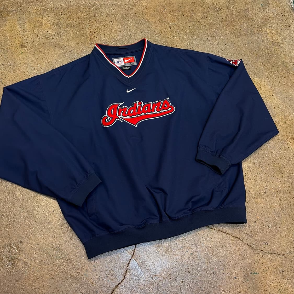 새상품급 00s 미국 빈티지 나이키 클리브랜드 인디언스 풀오버 바람막이 상품이미지2