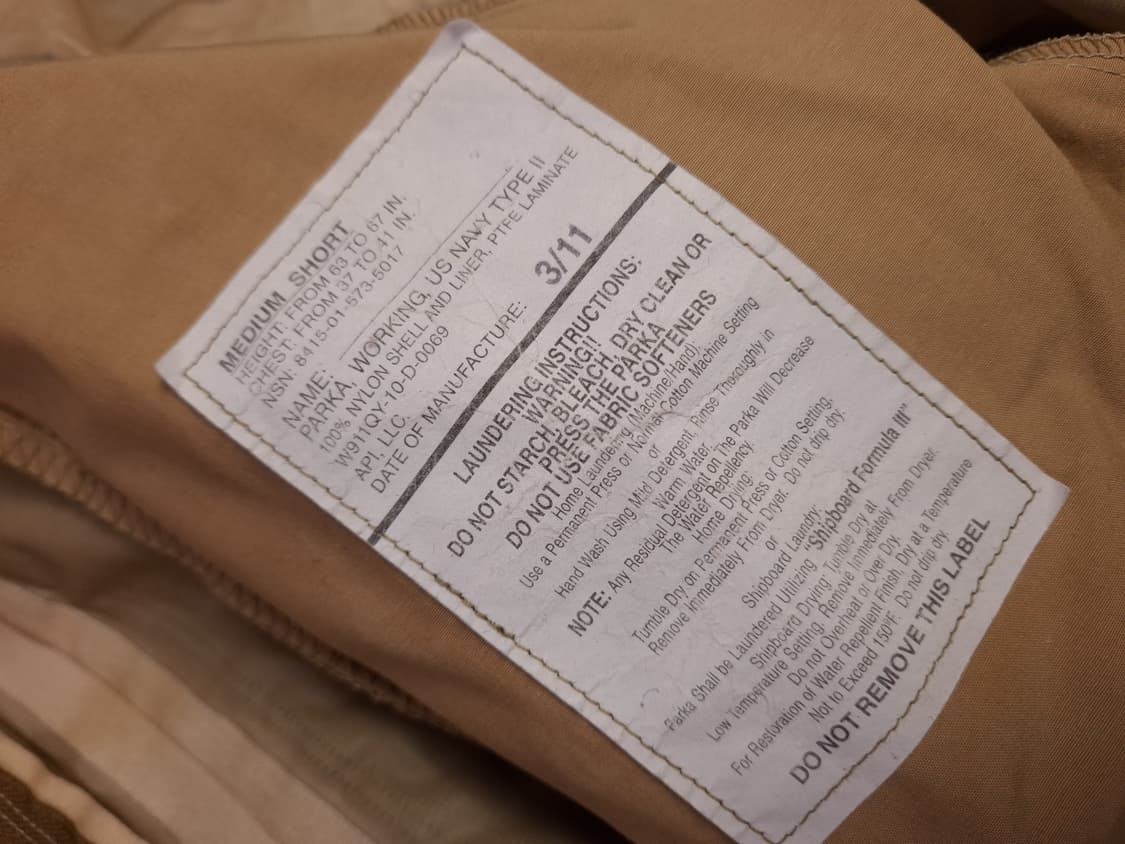 오리지날 지급용 미해군 AOR1 네이비실 고어텍스 파카 상품이미지3