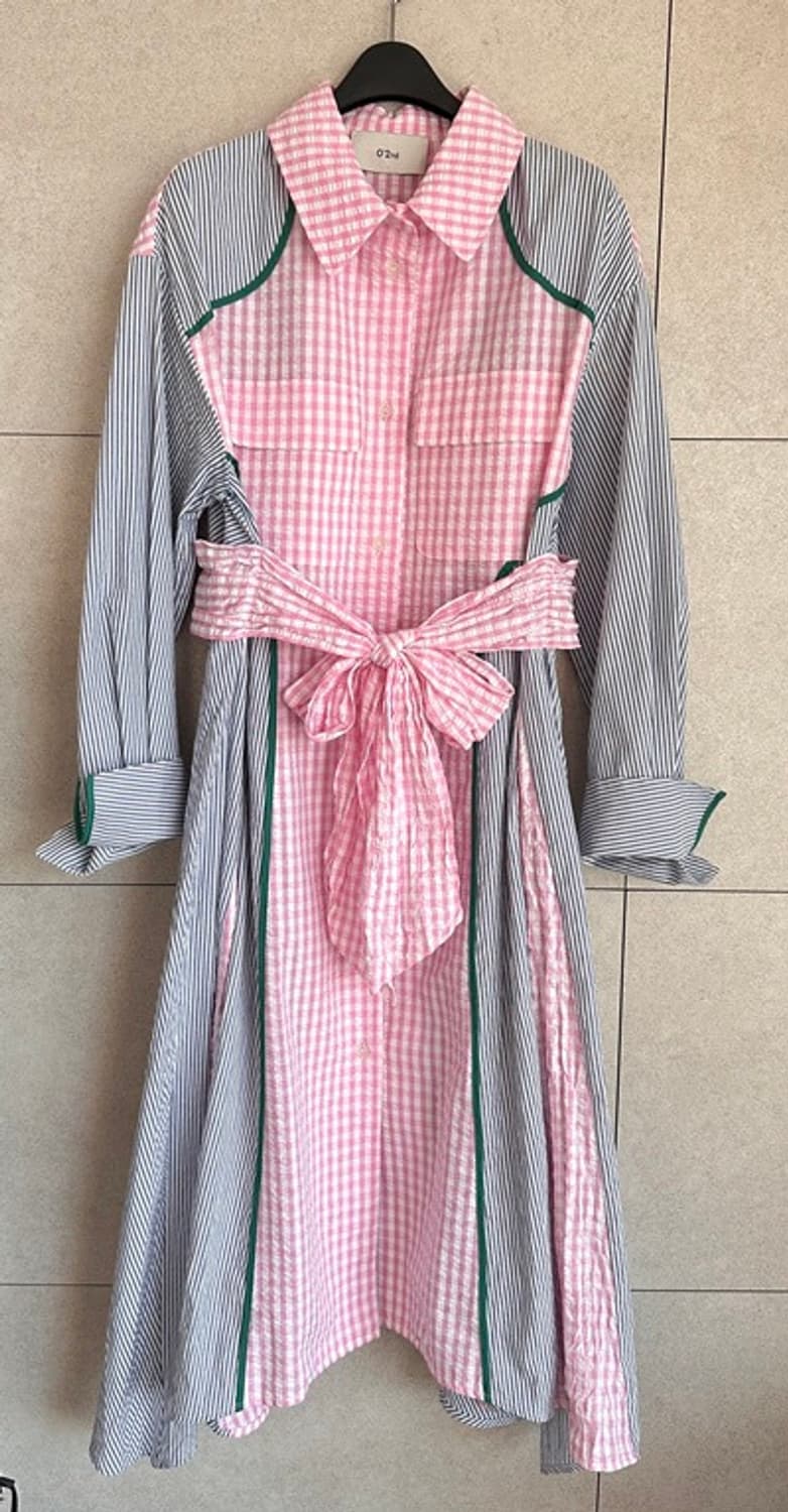 새) 오즈세컨 지지미 블럭원피스  상품이미지4