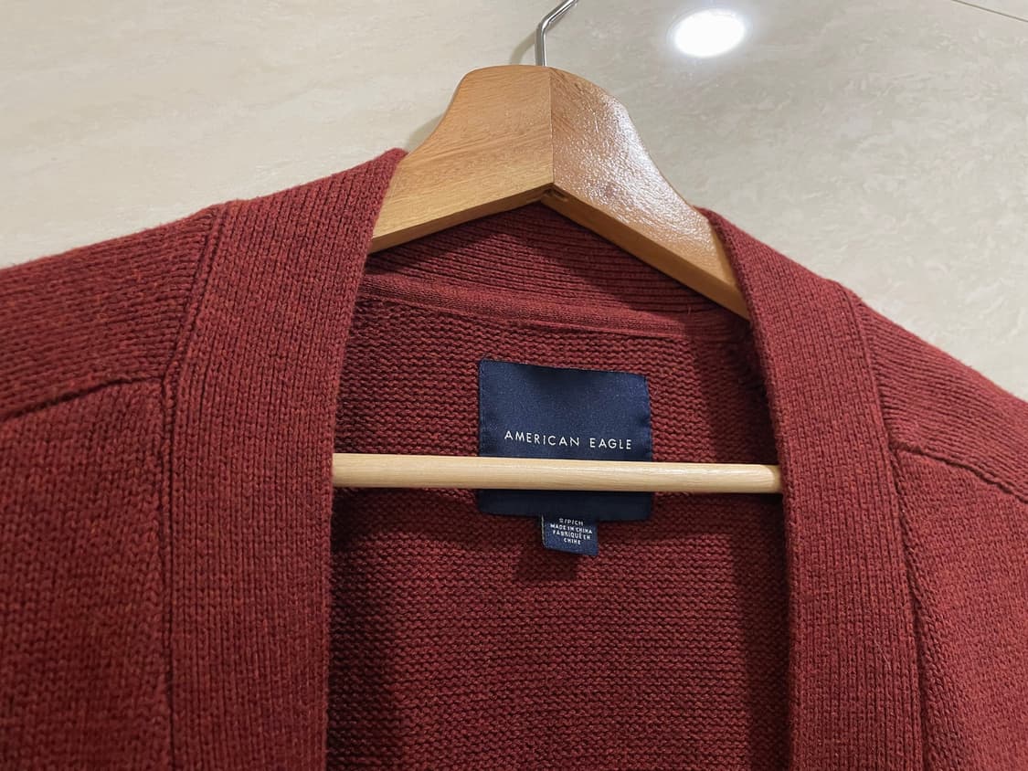아메리칸 이글 / 버건디 가디건, 남성 가디건 / S(100) 상품이미지4