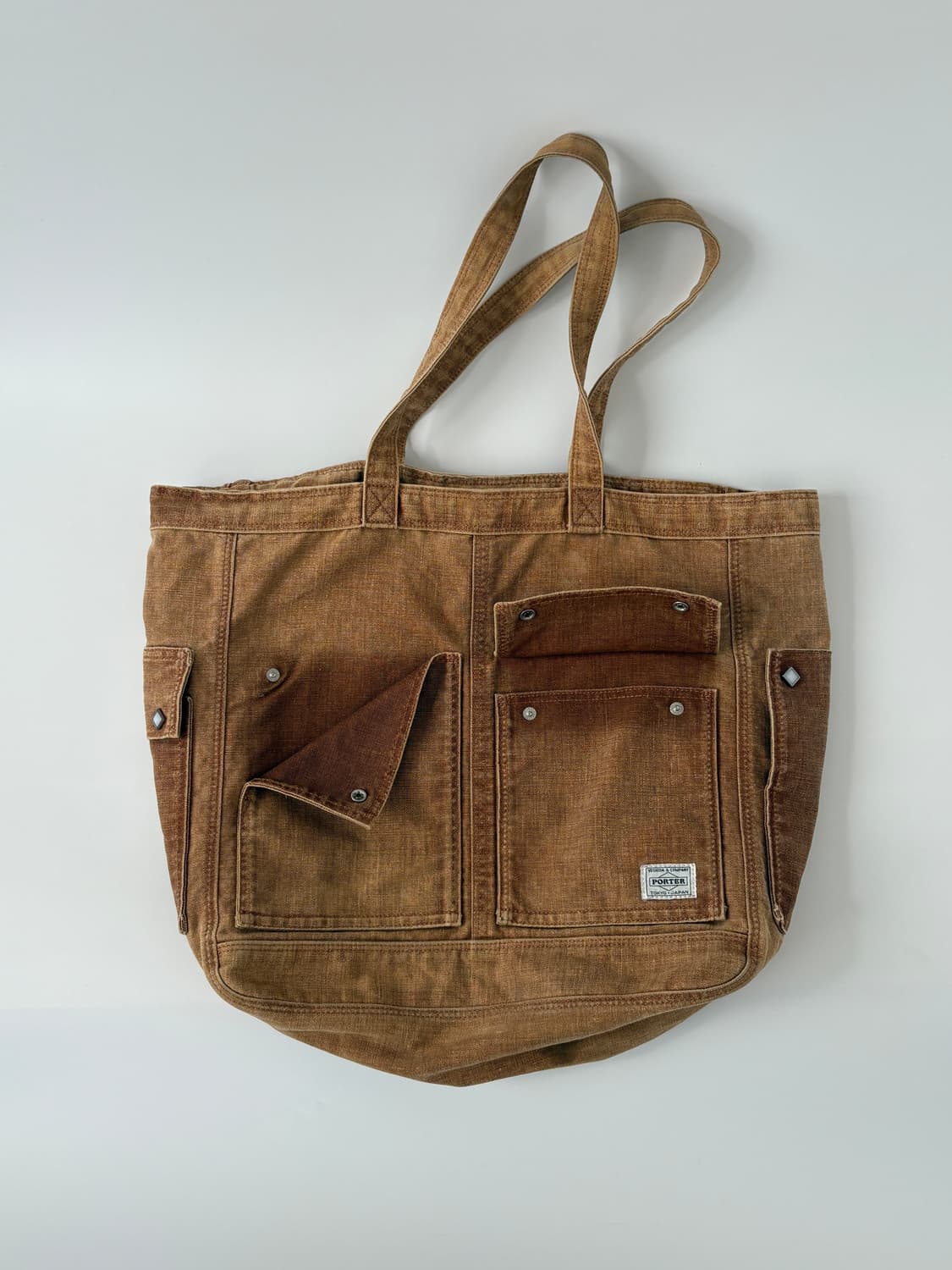 western denim tote bag (washed camel)  상품이미지4