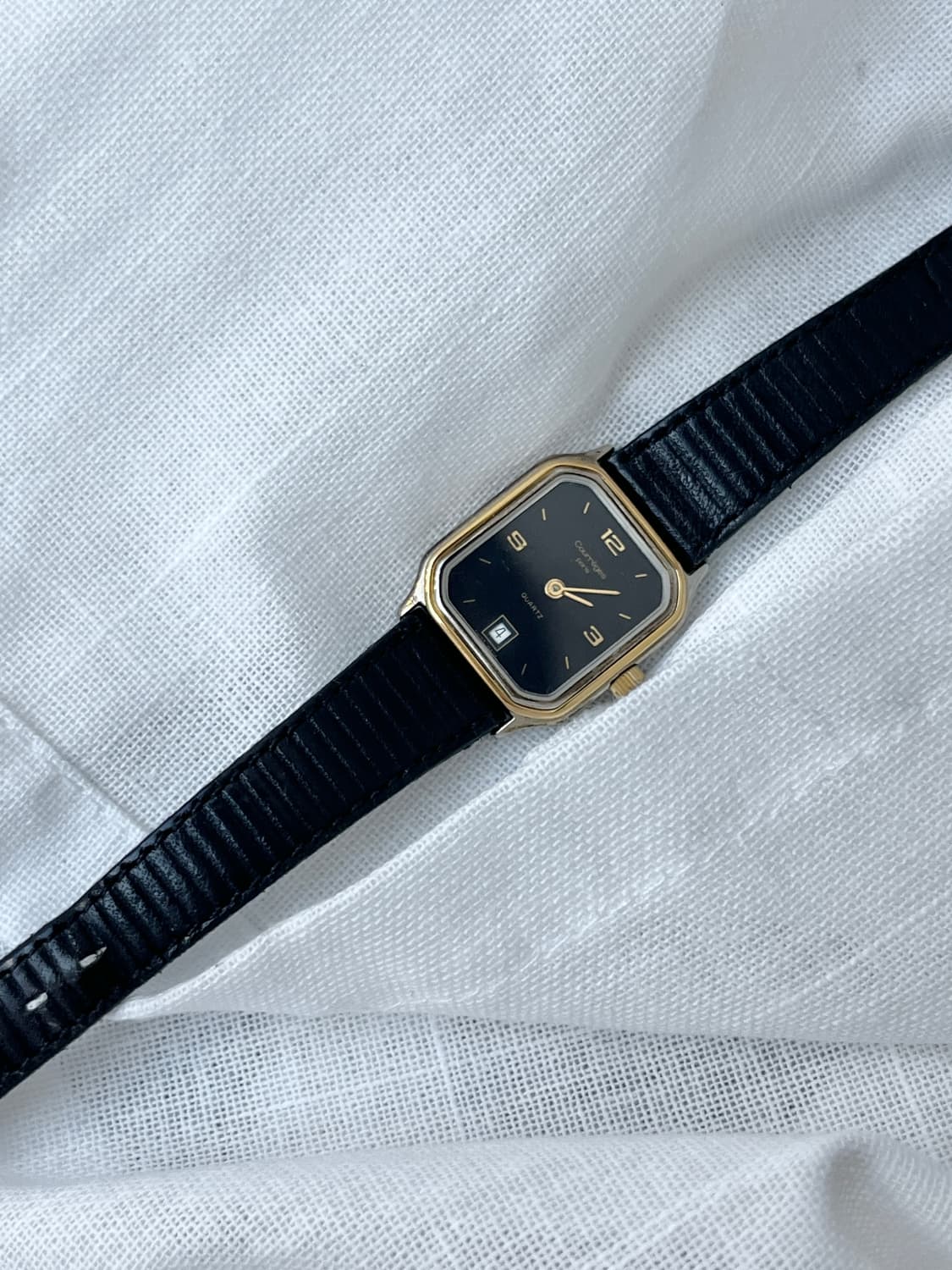 80s Courreges 꾸레쥬 가죽 스트랩 손목시계 상품이미지3