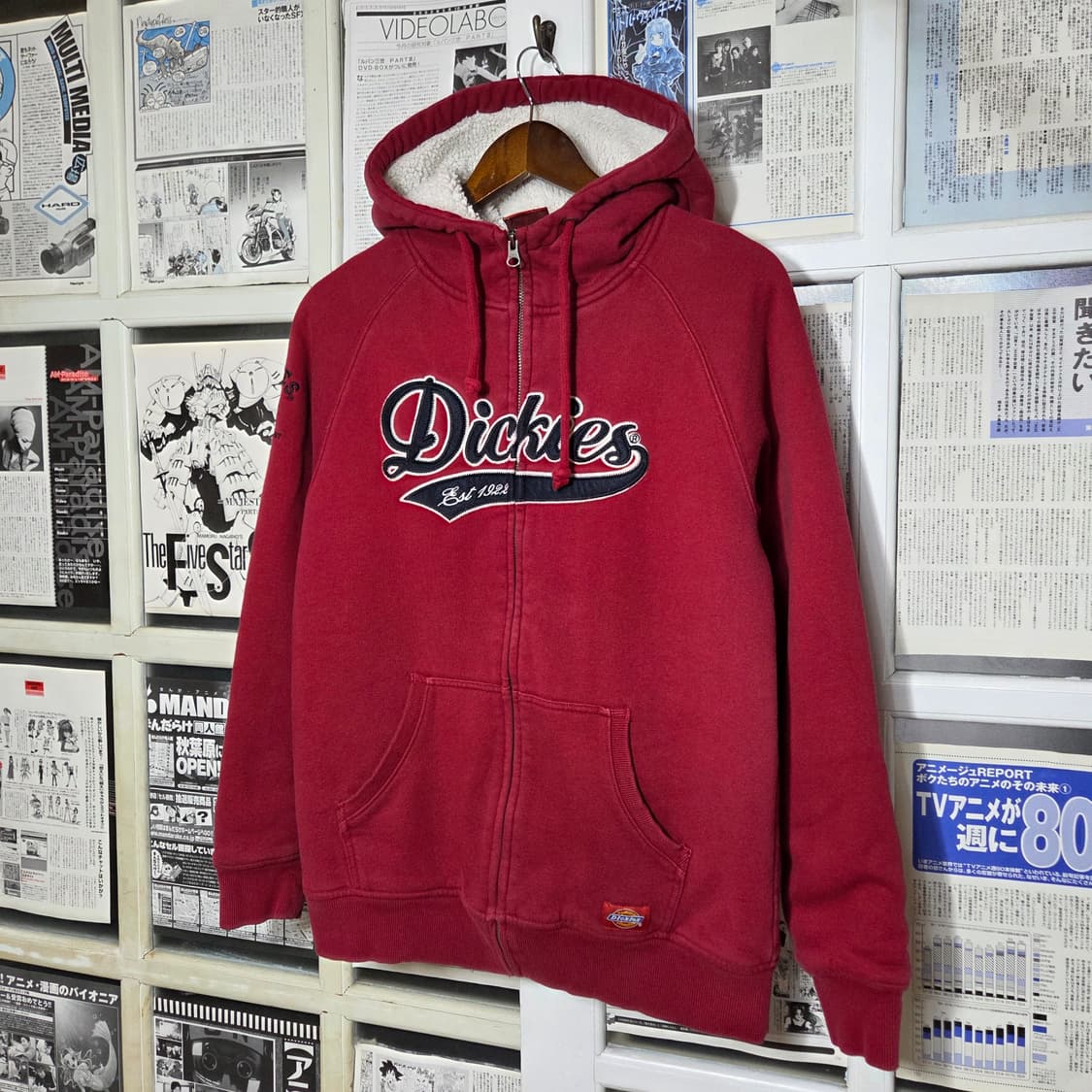 디키즈 울프소 퍼안감 레드 후드집업 상품이미지1