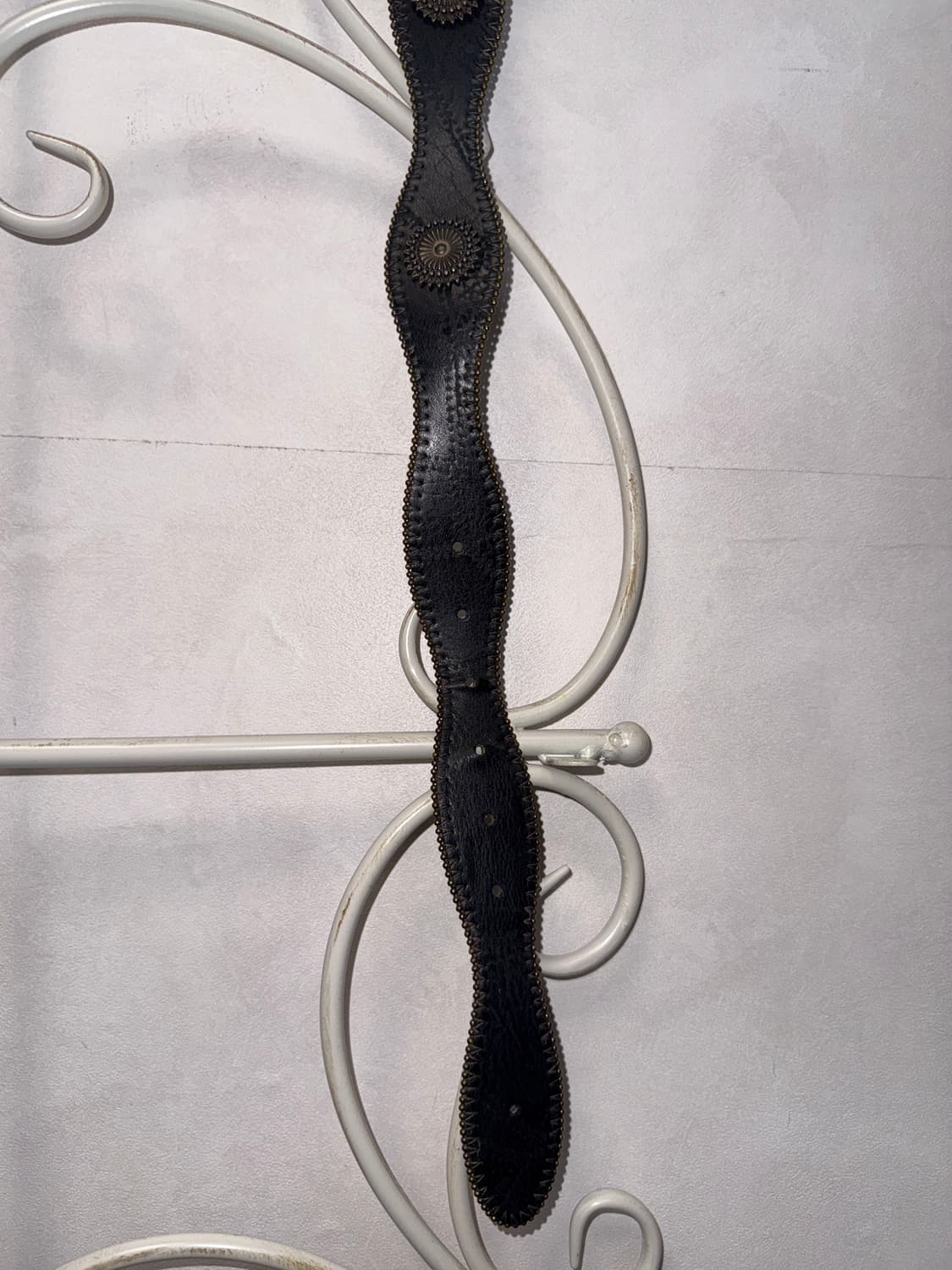 Black oriental charm wave buckle belt 상품이미지6